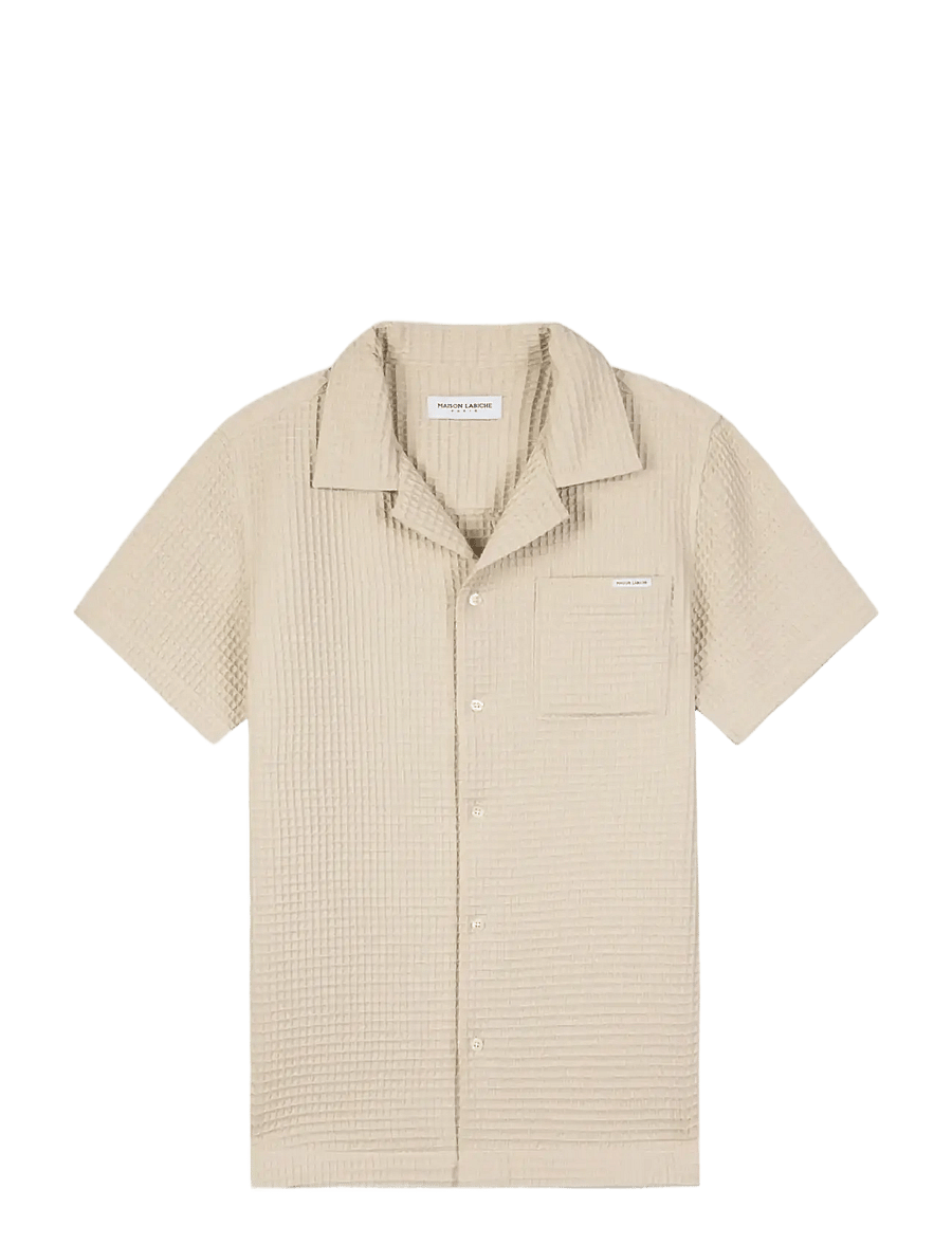 Maison Labiche - GERMAIN MAISON LABICHE - kortärmade skjortor - waffle parchment - 1