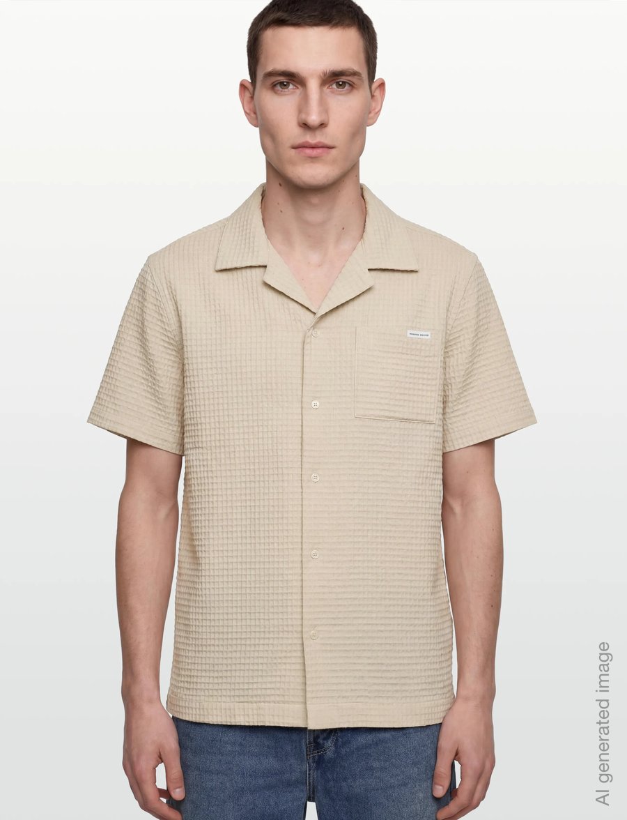 Maison Labiche - GERMAIN MAISON LABICHE - kortärmade skjortor - waffle parchment - 3