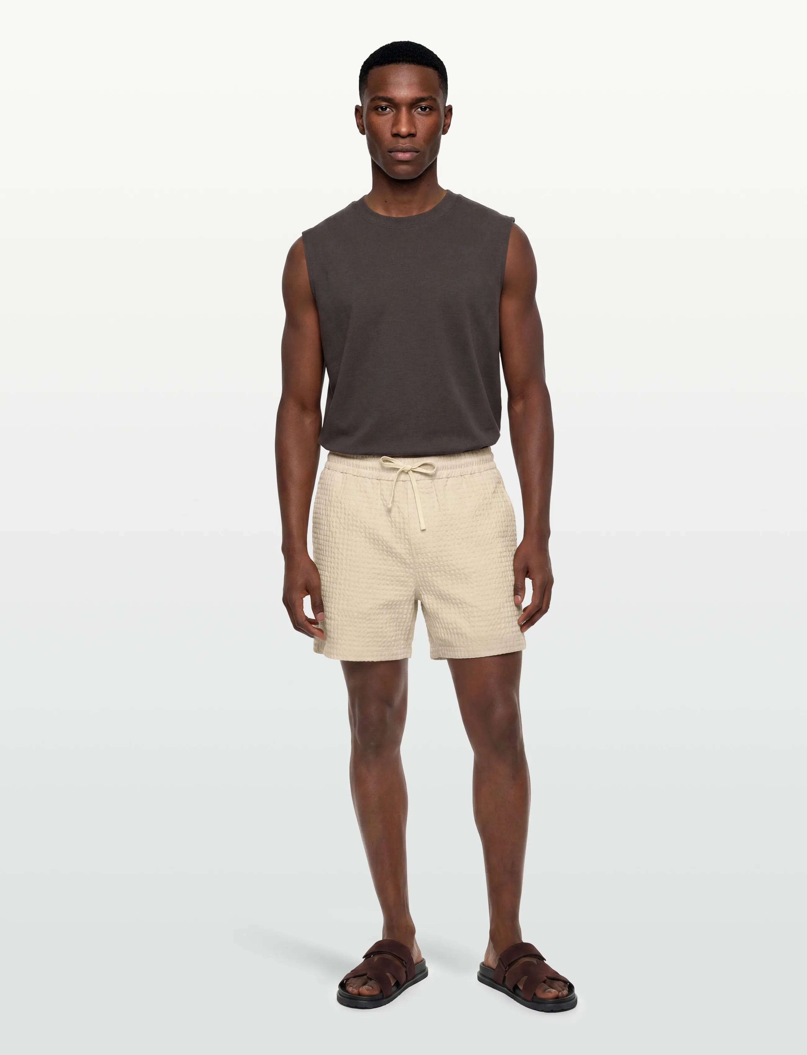 Maison Labiche Herelle Waffle, S, Shorts, Creme - Casual Männerswear