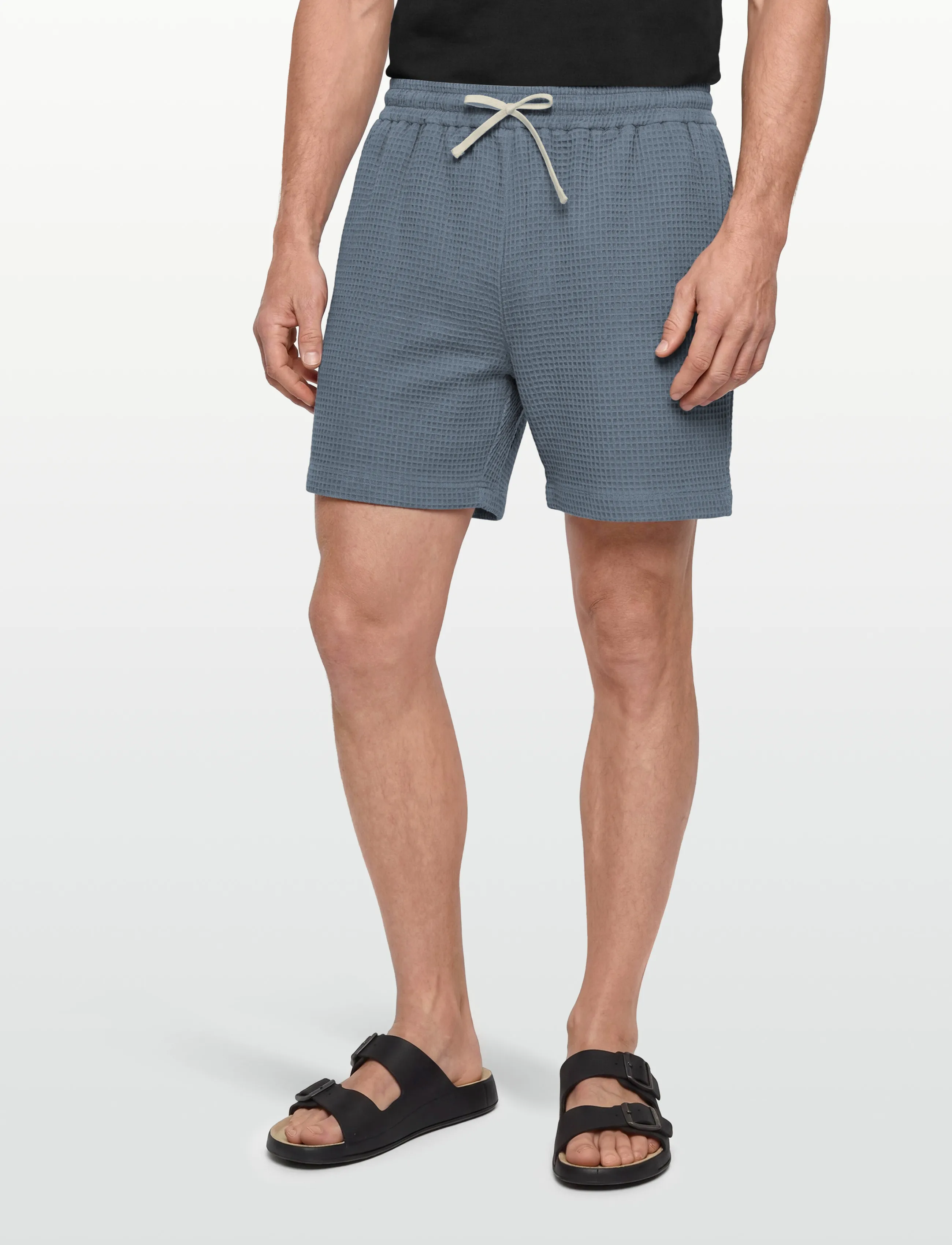 Maison Labiche - HERELLE WAFFLE - lühikesed vabaajapüksid - waffle grey sun - 3