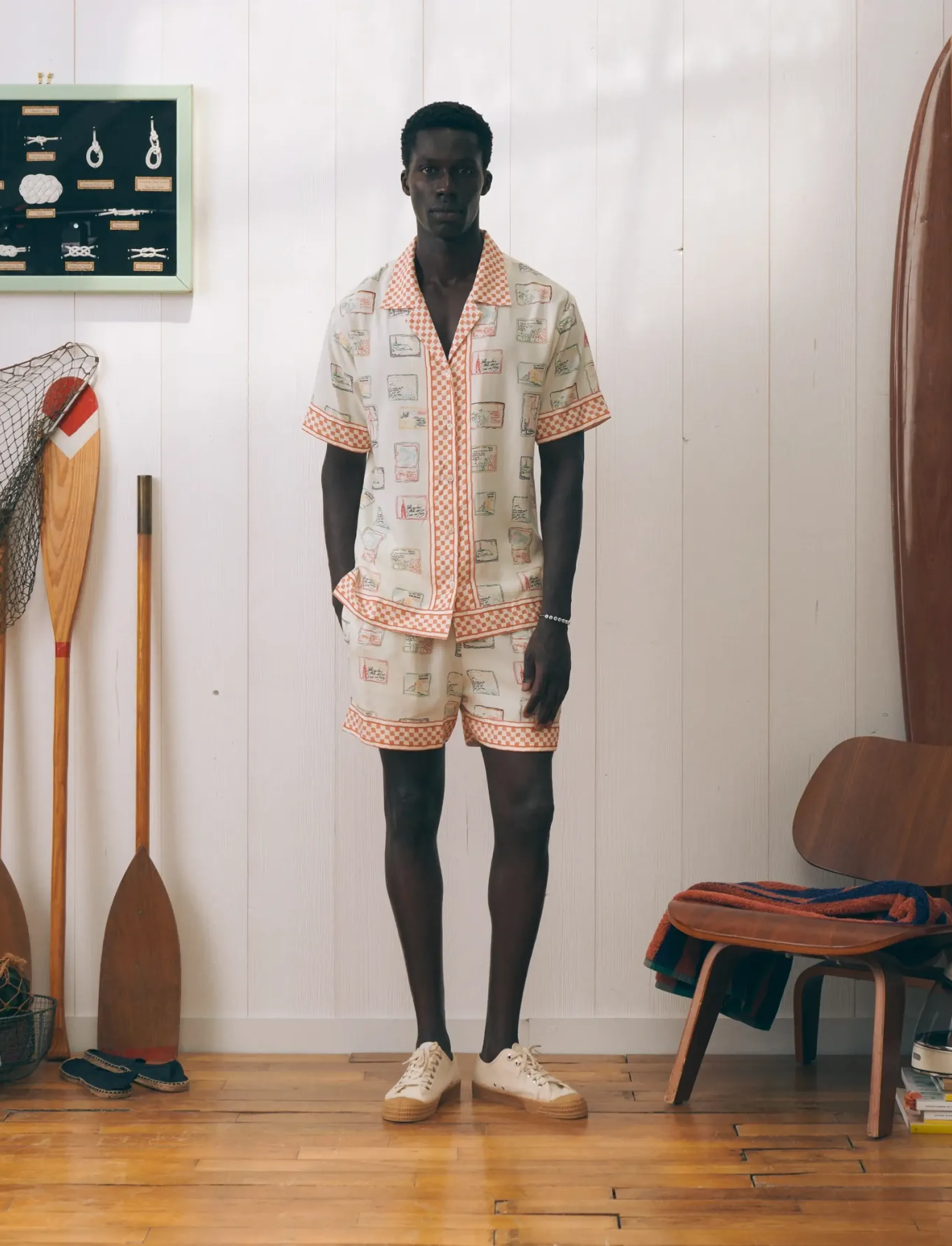 Maison Labiche Herelle Postcard, S, Shorts, Creme - Casual Männerswear