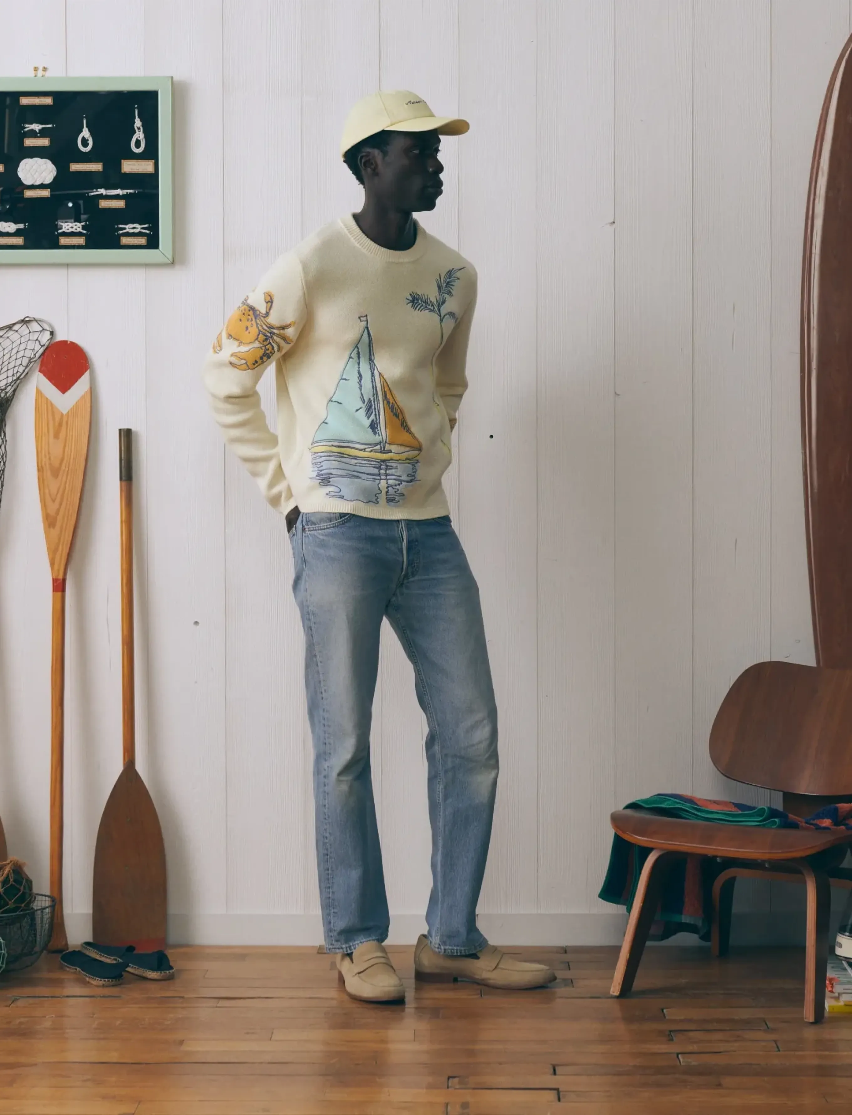 Maison Labiche HOLWECK BOAT - Rundhals - IVORY / yellow