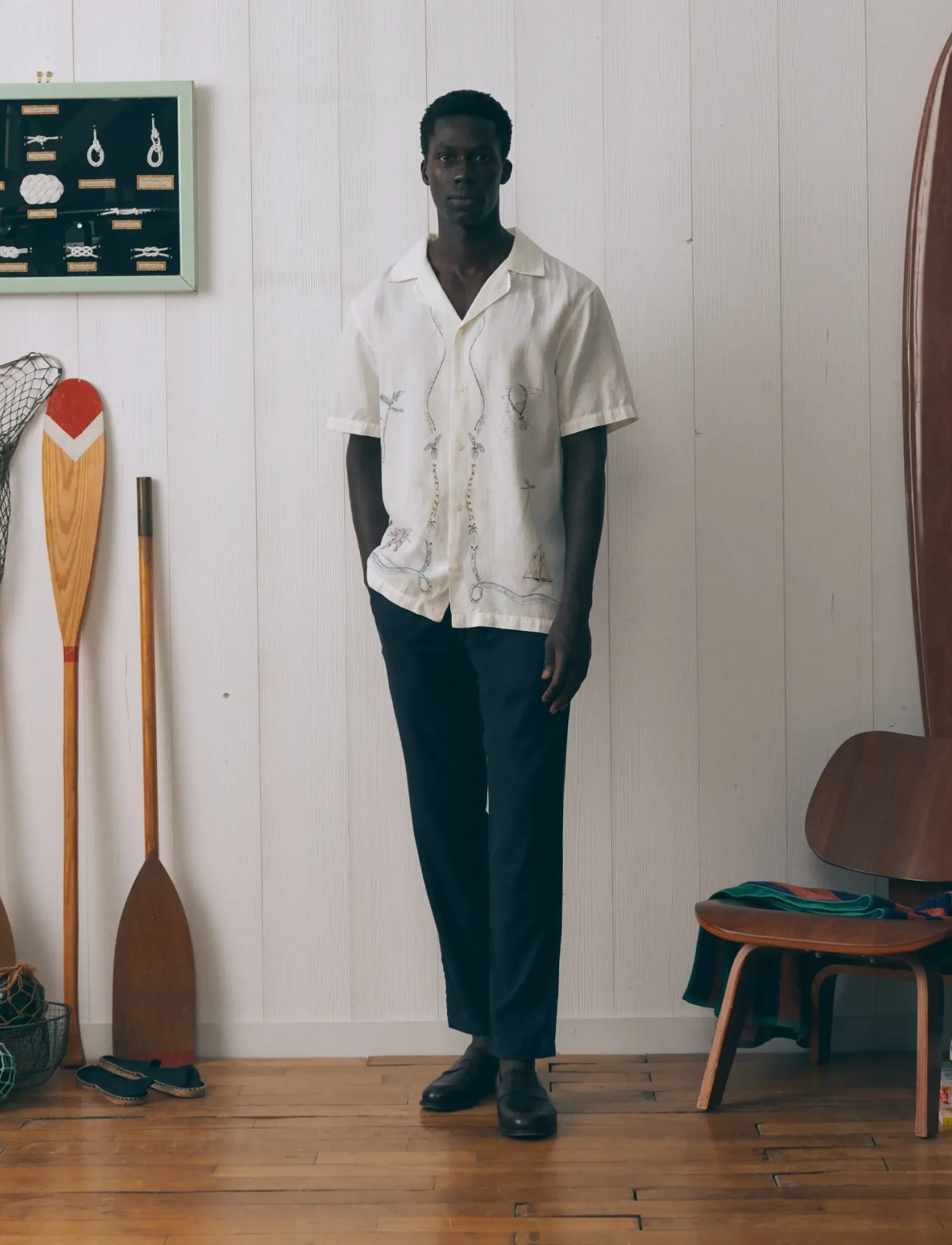 Maison Labiche Morney World Tour, M, White, Skjorter > Afslappet Shirts, Herre