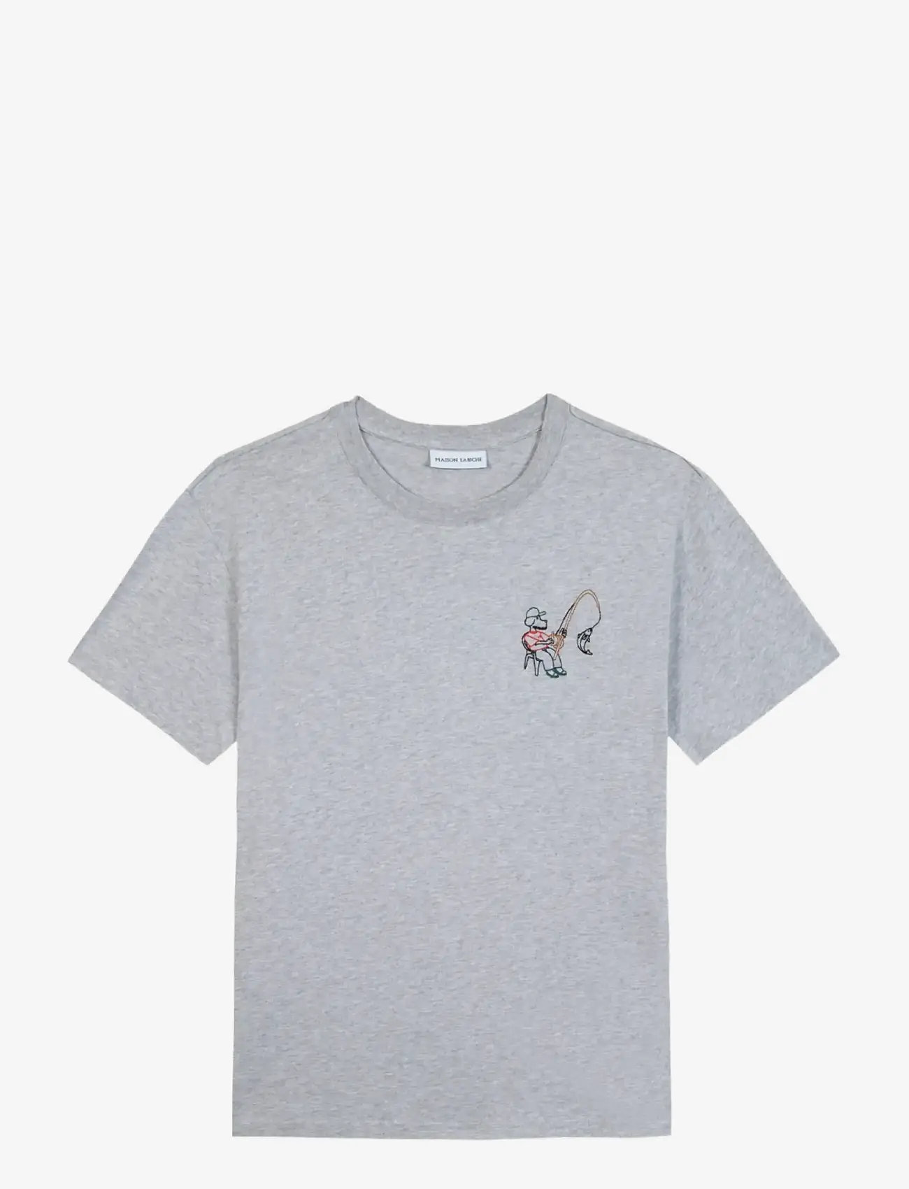 Maison Labiche - POPINCOURT FISHING DOG/GOTS - kortærmede t-shirts - light heather grey - 0