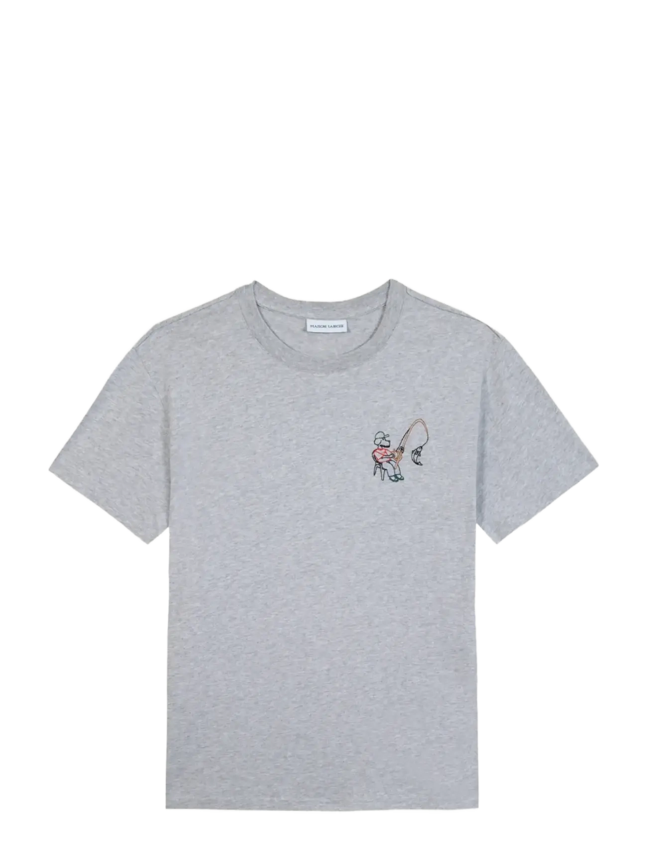 Maison Labiche POPINCOURT FISHING DOG/GOTS - T-shirts - LIGHT HEATHER GREY / grey