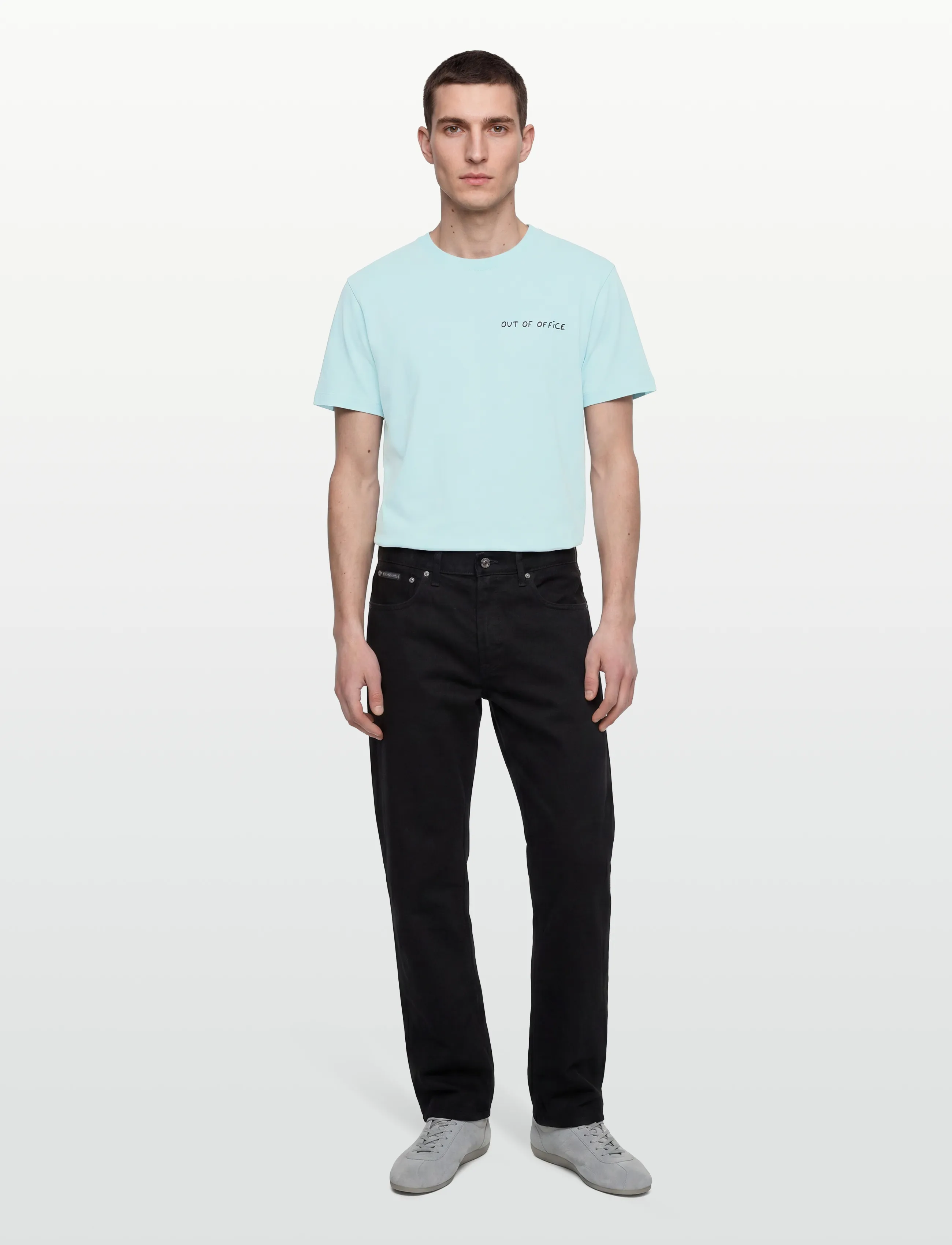 Maison Labiche Popincourt Out Of Office/Gots, Mænd, Out Of Office T-shirt, Blå, Str: XL