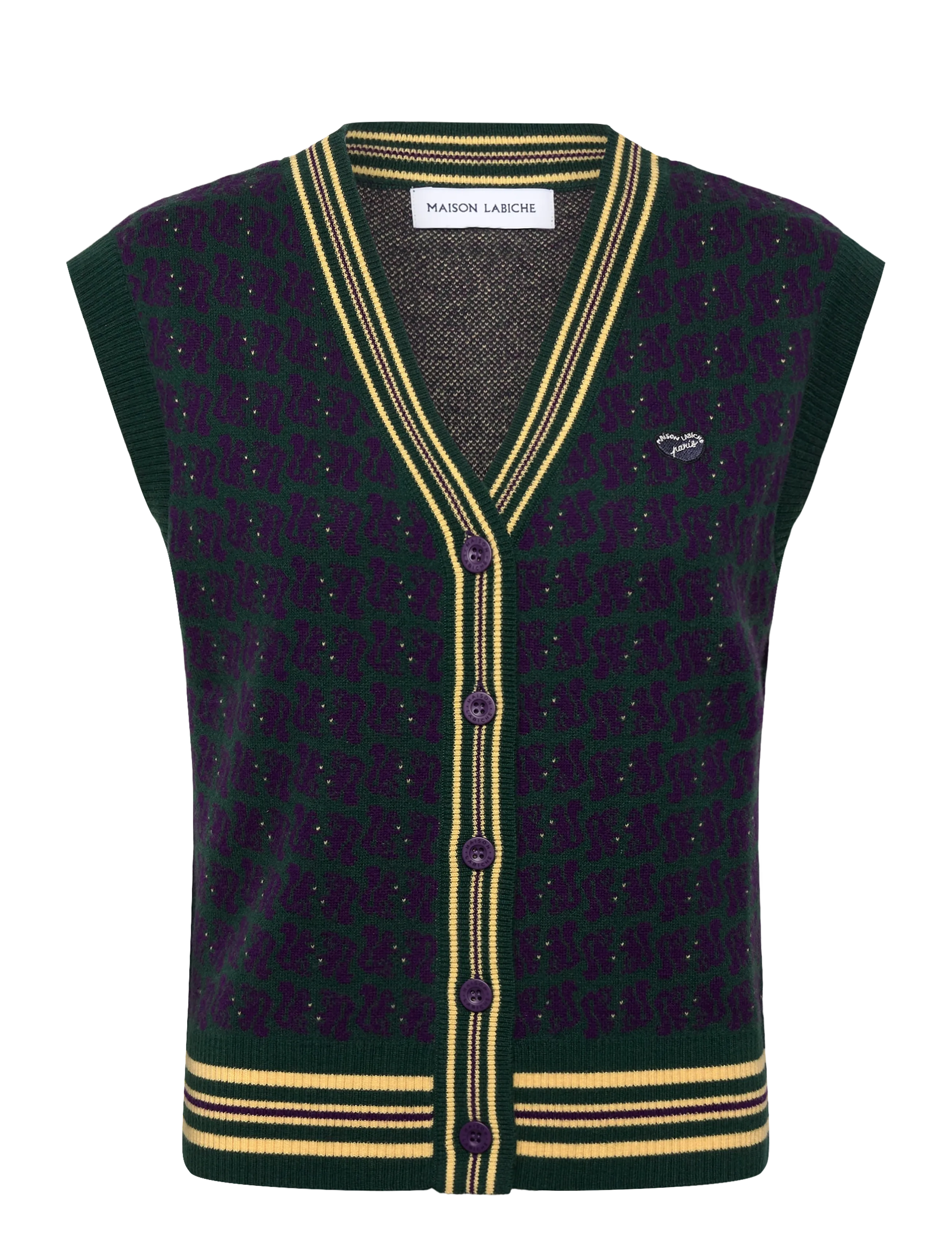 Maison Labiche ALOMBERT MINI PATCH COEUR - Transitional Layering - IMPERIAL PURPLE CB / green