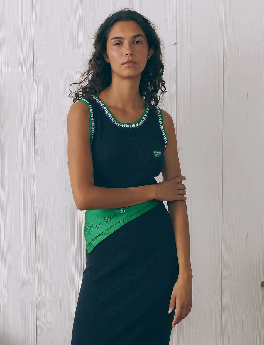 Maison Labiche - BARGUE MINI PATCH COEUR - bodycon dresses - dark navy - 4