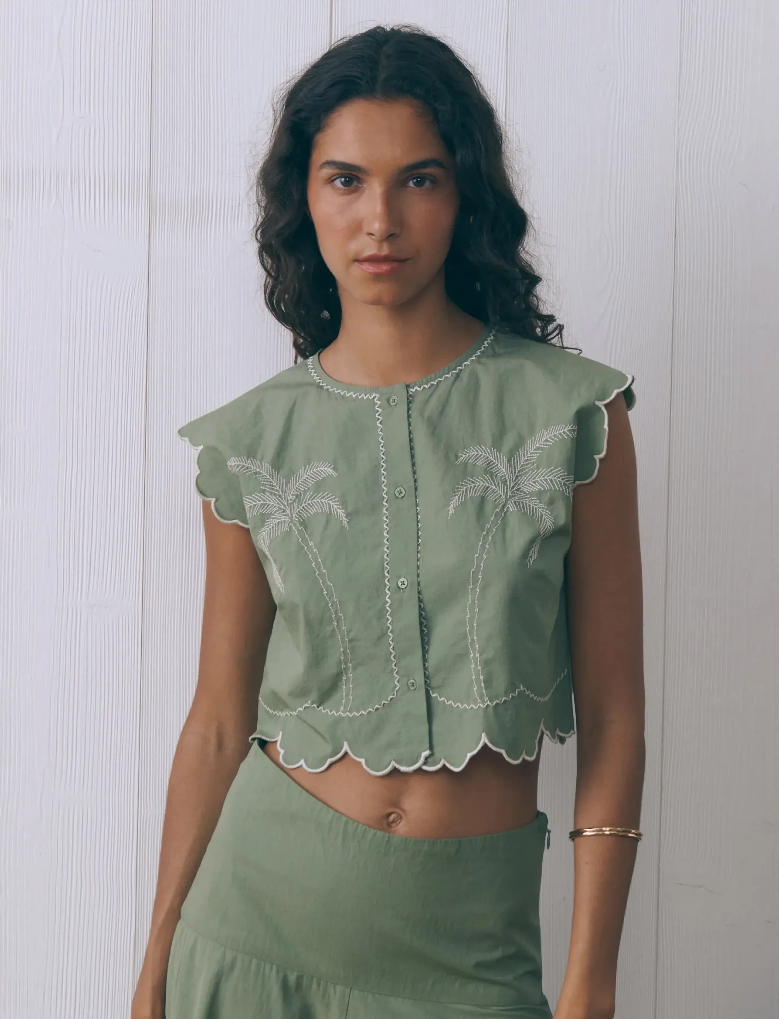 Maison Labiche - BESSIN PALM - kurzärmlige hemden - linen olive green - 3