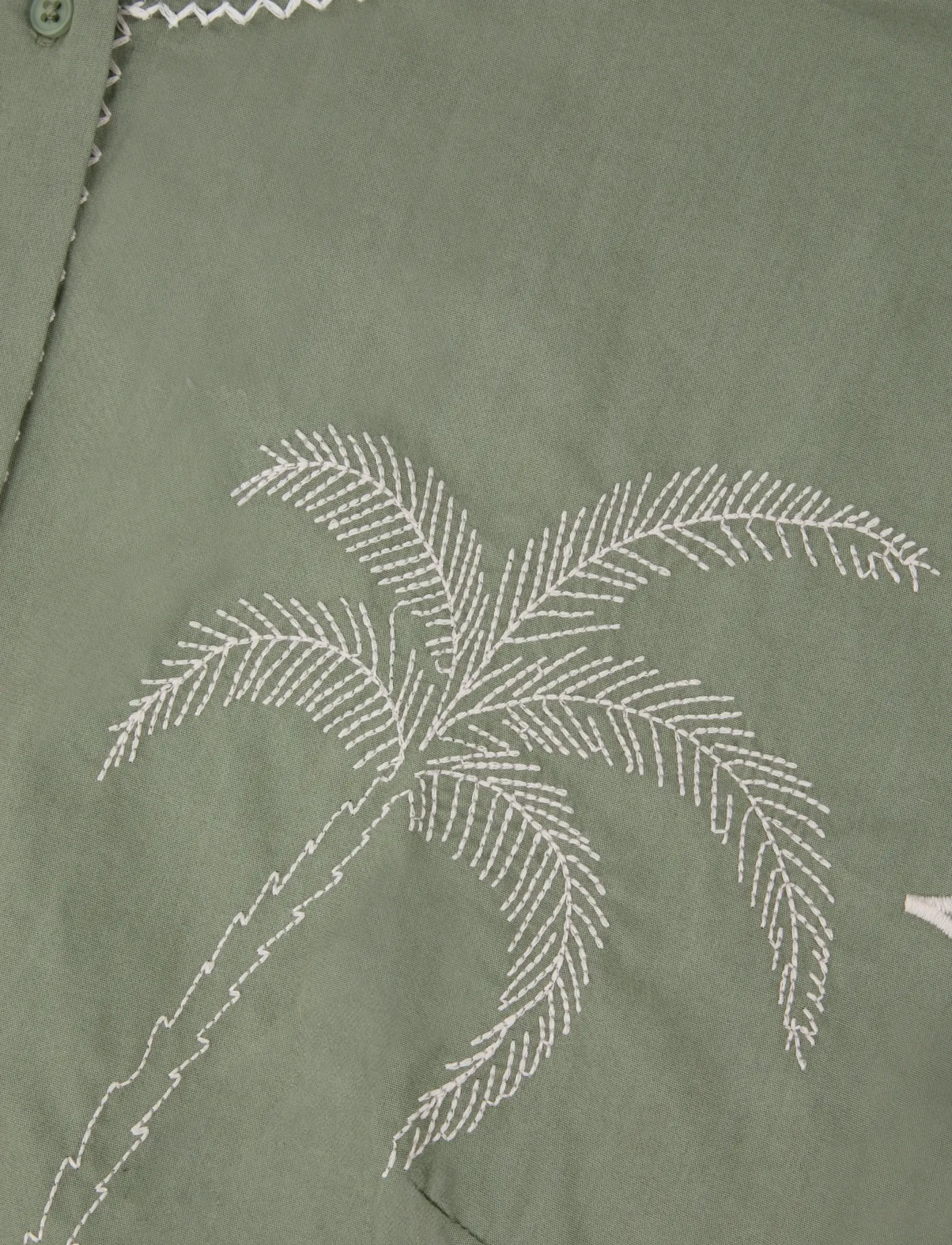Maison Labiche - BESSIN PALM - kurzärmlige hemden - linen olive green - 4