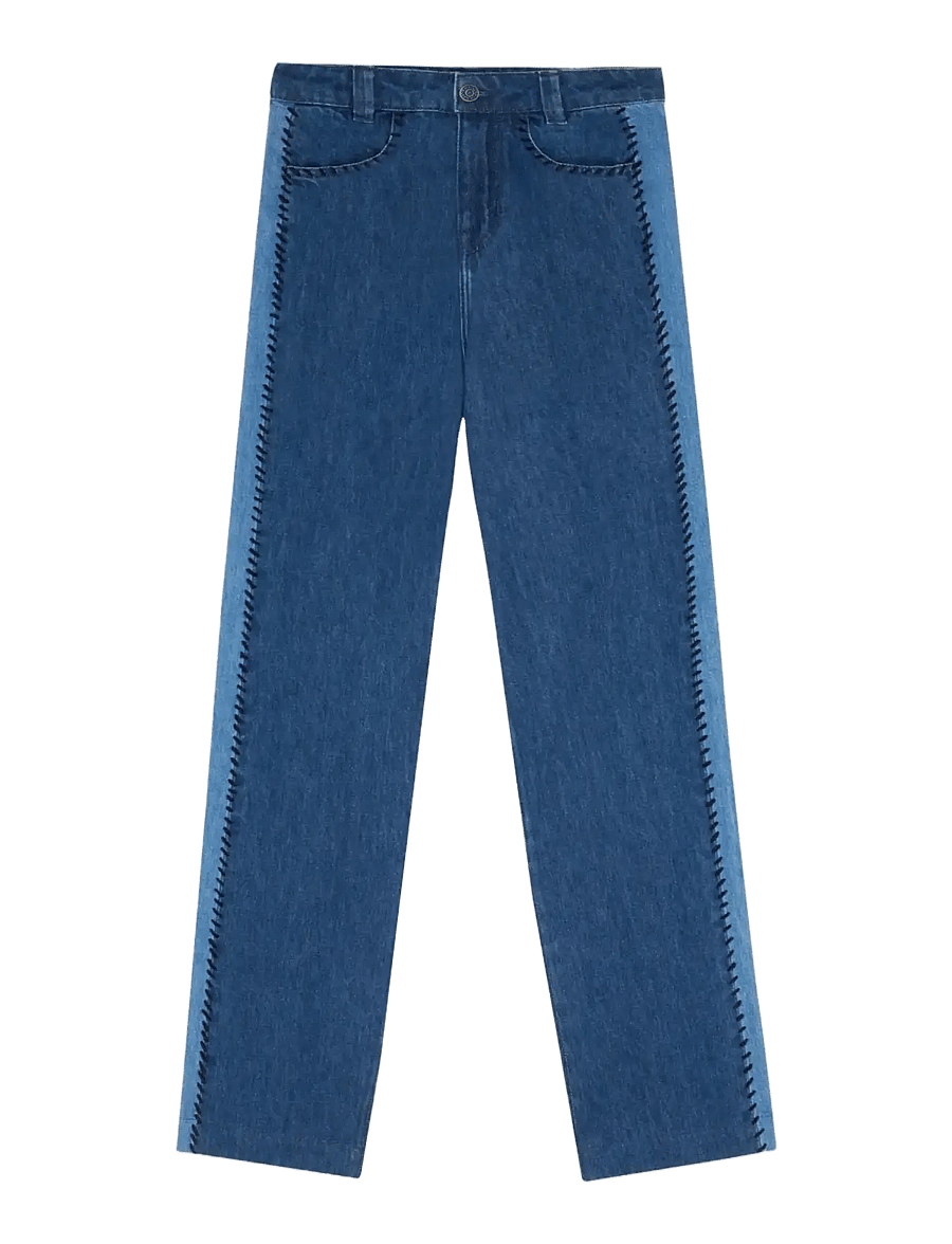 Maison Labiche - BUA HEART - gerade jeans - denim patchwork - 0