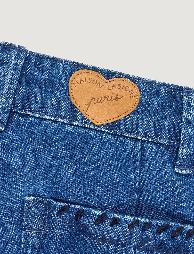 Maison Labiche - BUA HEART - sirge säärega teksad - denim patchwork - 3