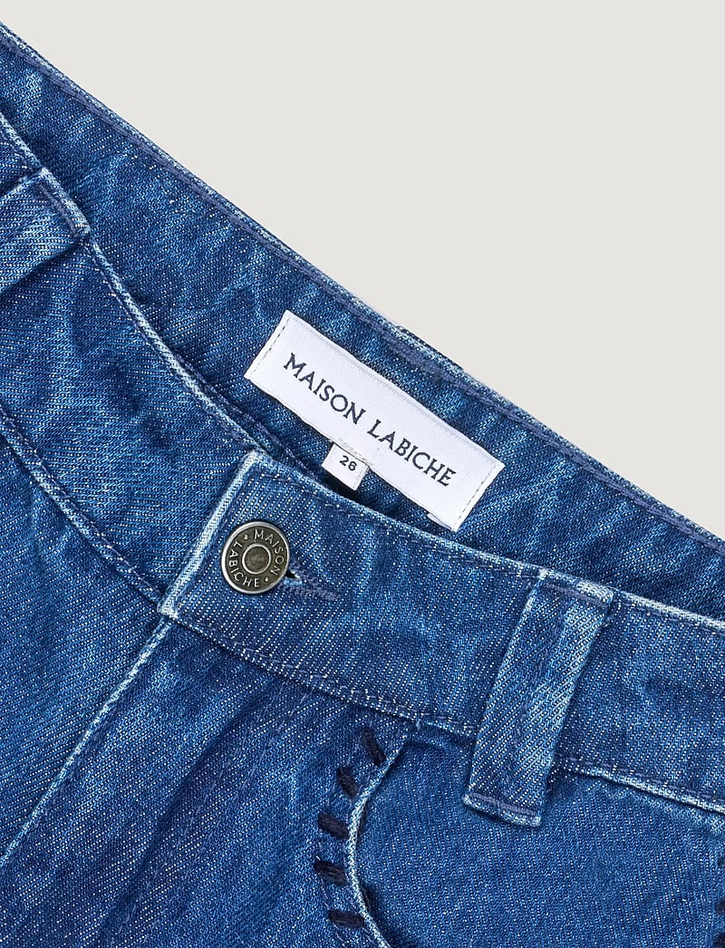 Maison Labiche - BUA HEART - sirge säärega teksad - denim patchwork - 4