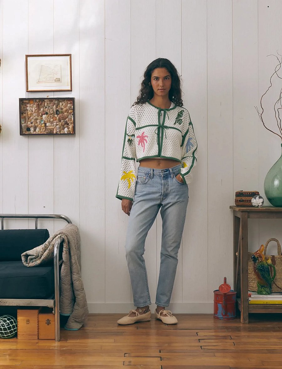 Maison Labiche - CESBRON PARROT PALM - strickjacken - ivory - 0