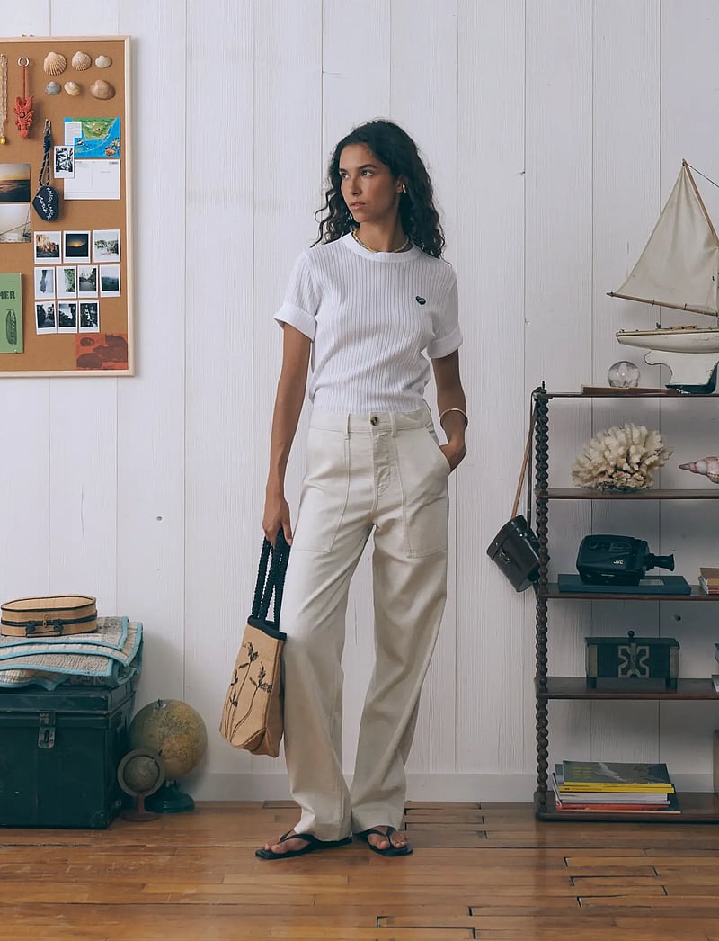 Maison Labiche - CHEVREUIL NB - leinenhosen - denim parchment - 0