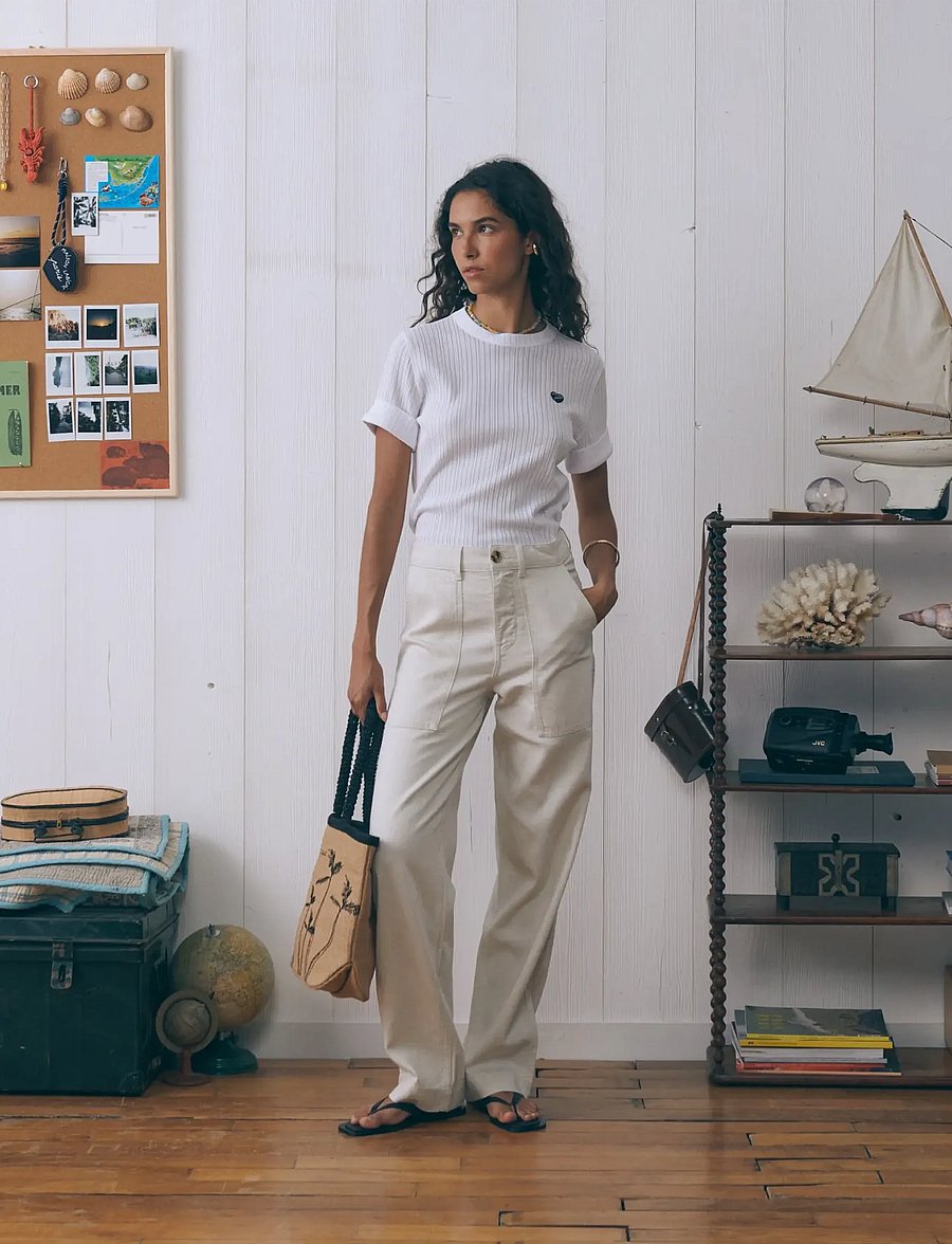 Maison Labiche - CHEVREUIL NB - linnen broeken - denim parchment - 0