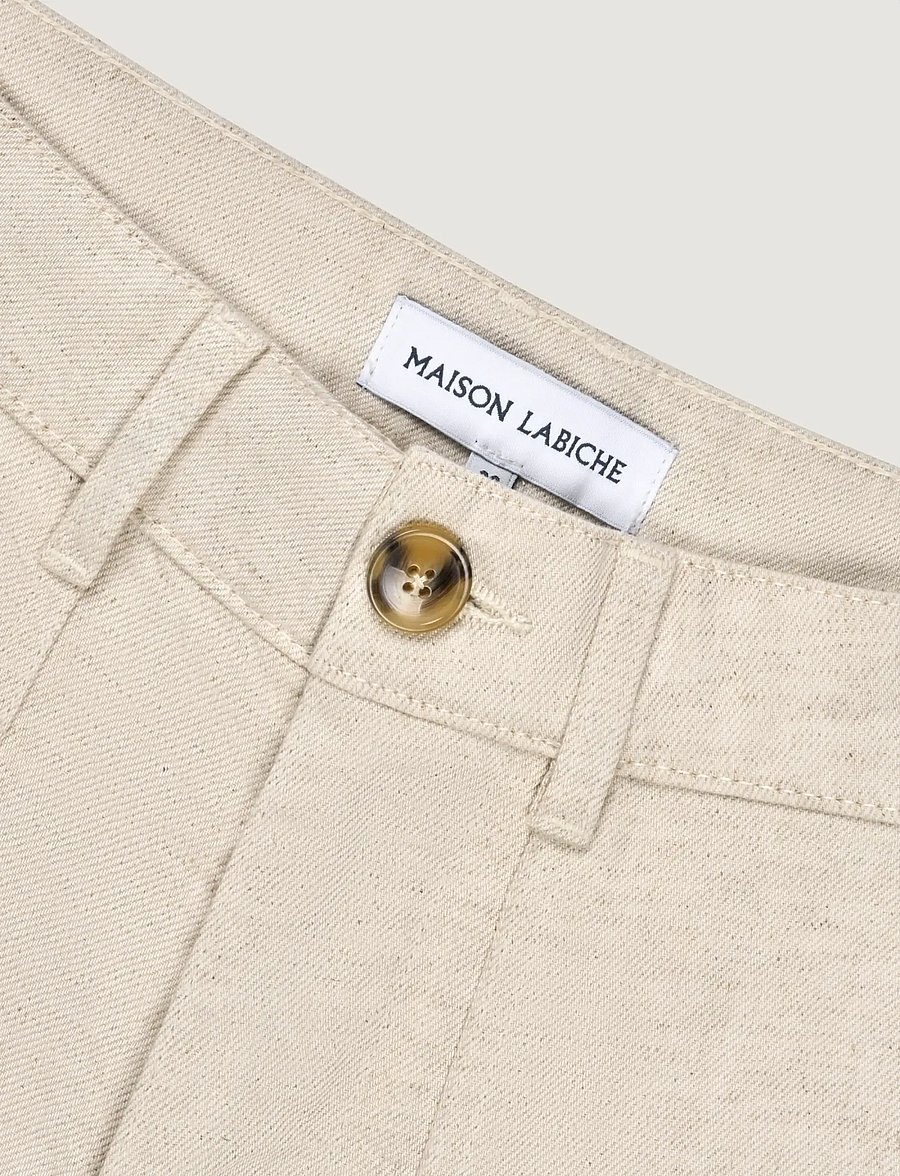 Maison Labiche - CHEVREUIL NB - linnen broeken - denim parchment - 4