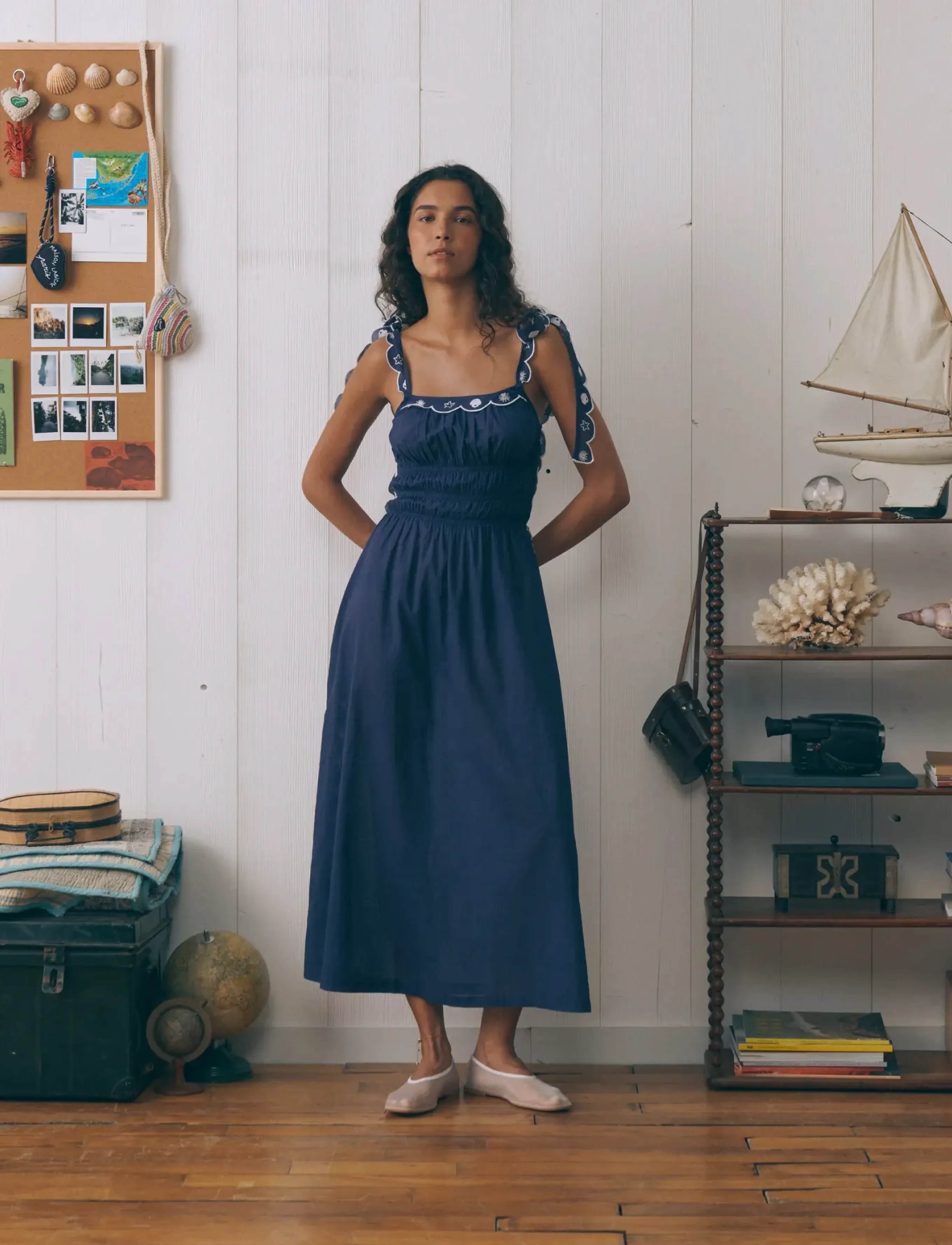 Maison Labiche Mangin Seashells, XS, Dresses, Marineblau - Maxi Dress, Frauen