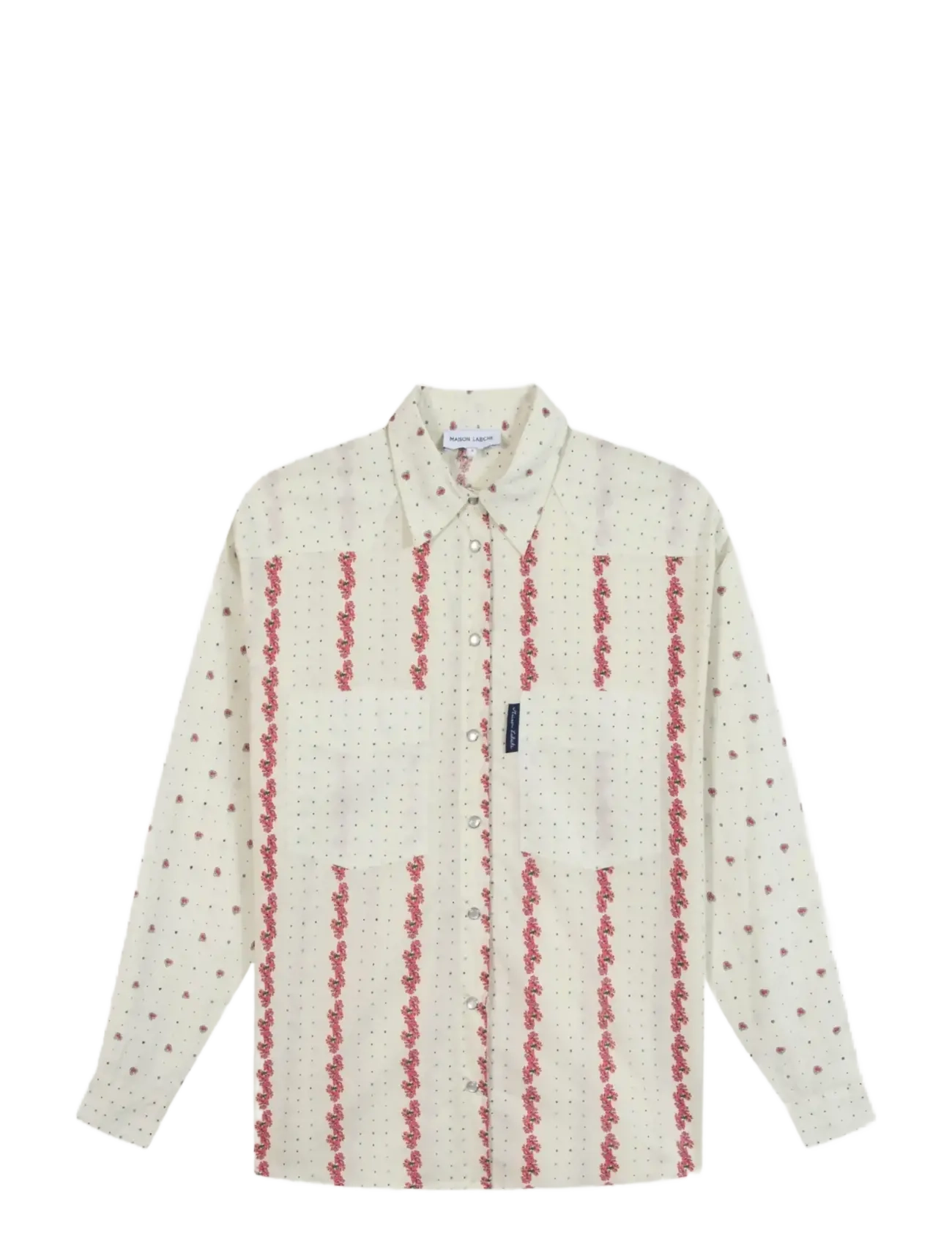 Maison Labiche MONSELET FLOWERS - Tøj - FLOWERS PATCH PRINT / pink/rose