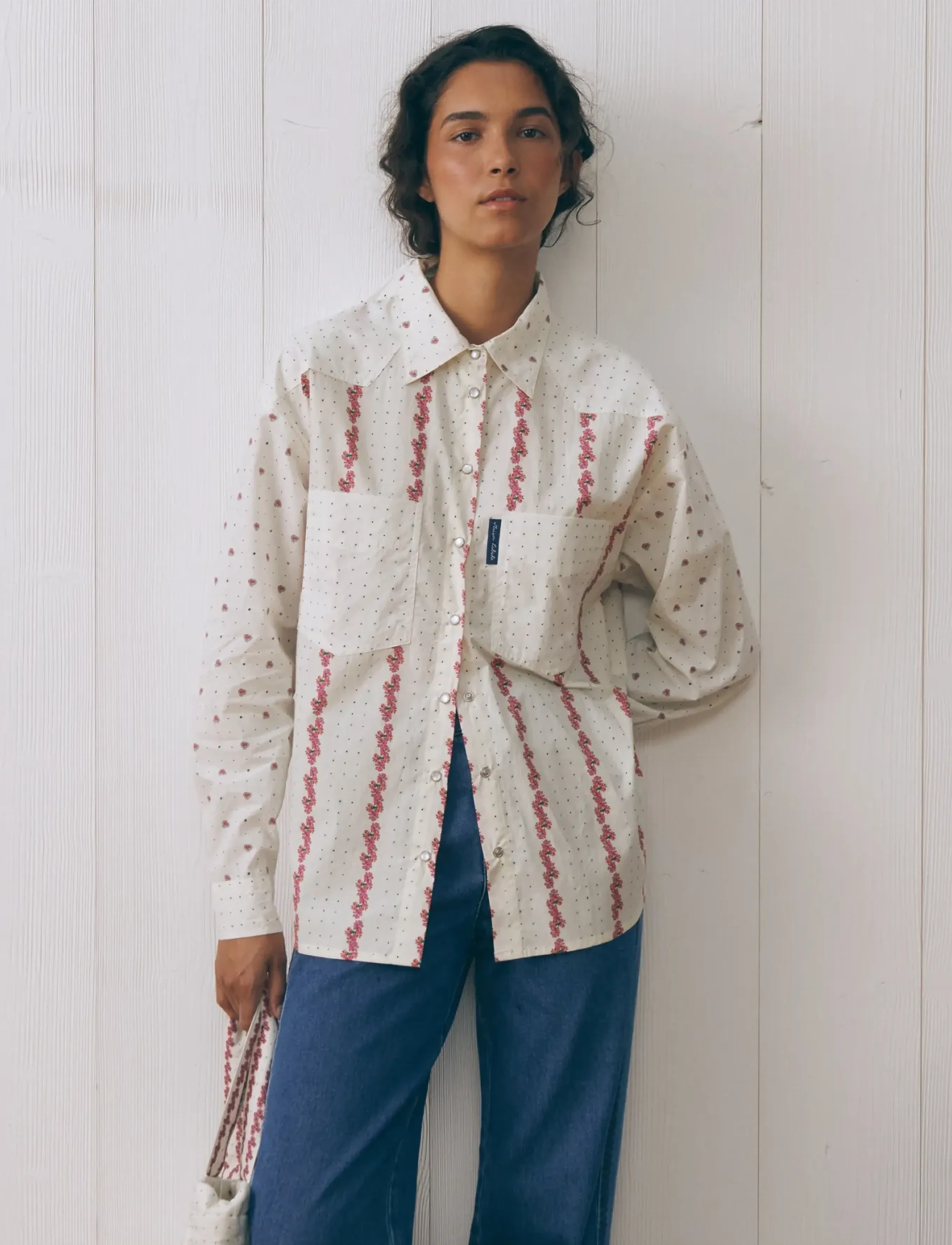 Maison Labiche - MONSELET FLOWERS - langärmlige hemden - flowers patch print - 4