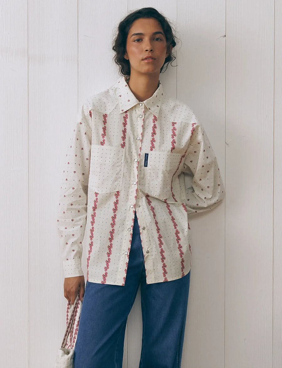 Maison Labiche - MONSELET FLOWERS - langärmlige hemden - flowers patch print - 4