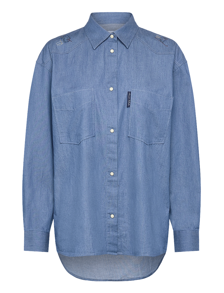 Maison Labiche - MONSELET MOUNTAIN JOURNEY - langärmlige hemden - chambray blue - 0