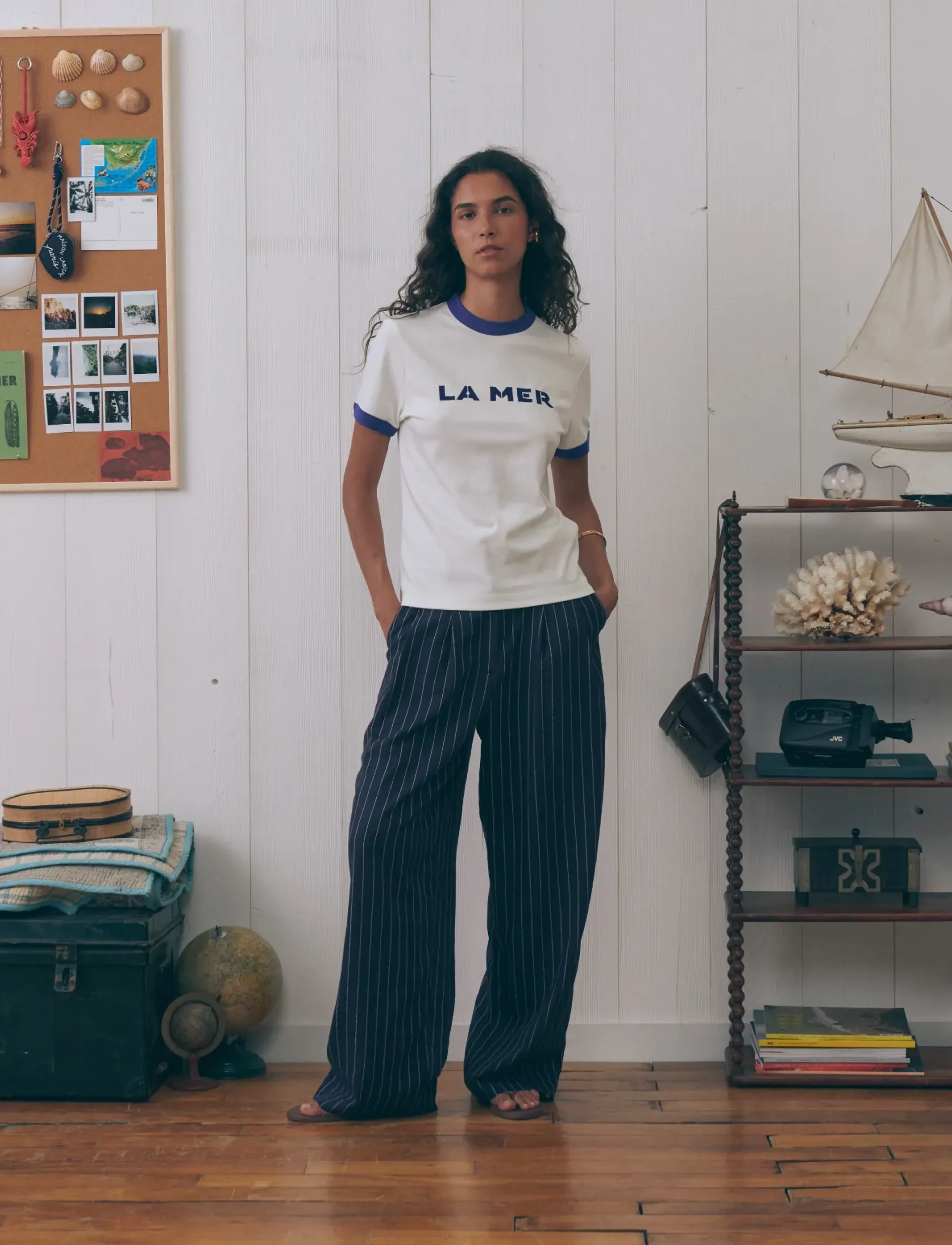 Maison Labiche MONTHERLANT LA MER/GOTS - T-shirts & Toppar - OFF WHITE / blue