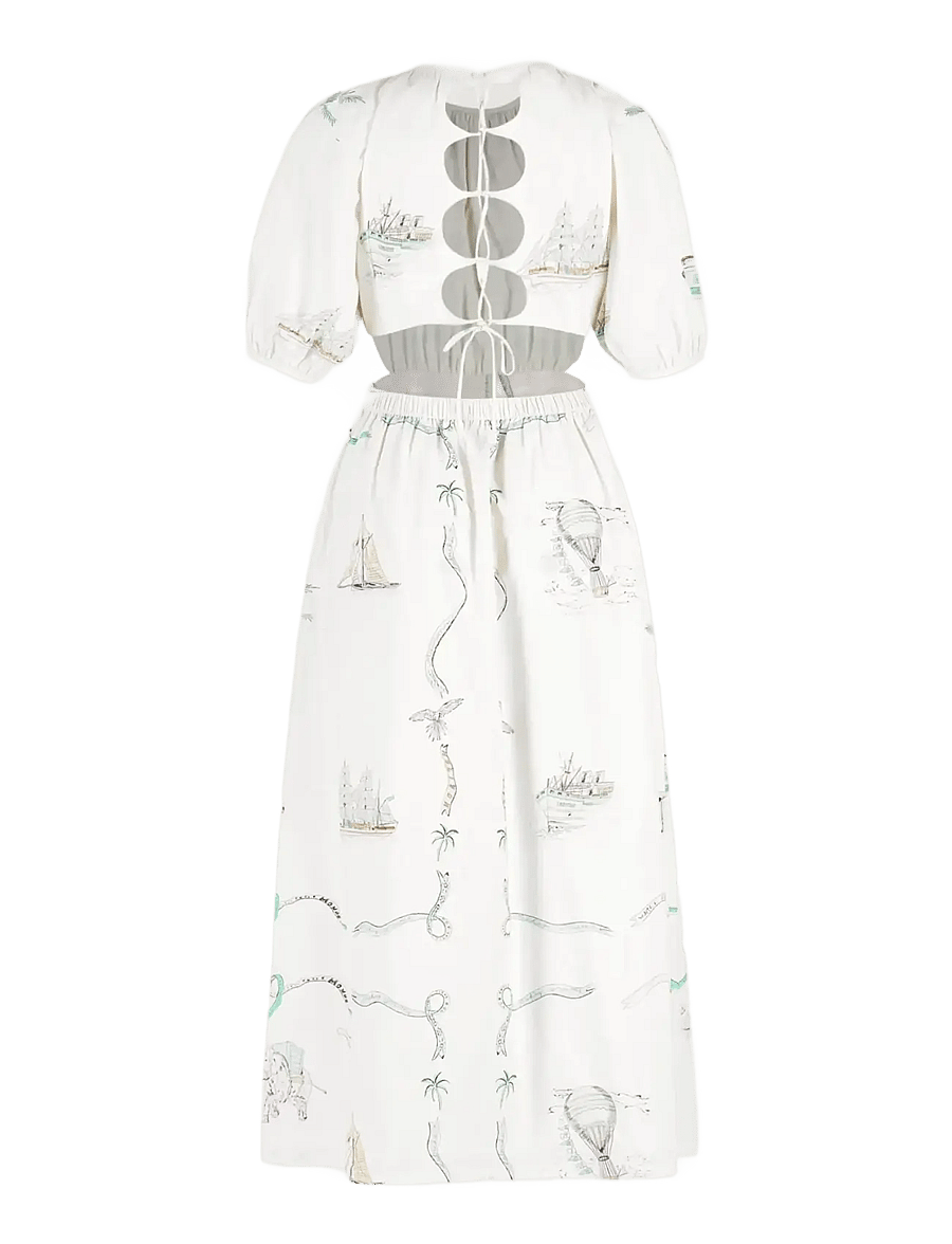 Maison Labiche - NIESSEL WOLRD TOUR - maxiklänningar - poplin off white - 2