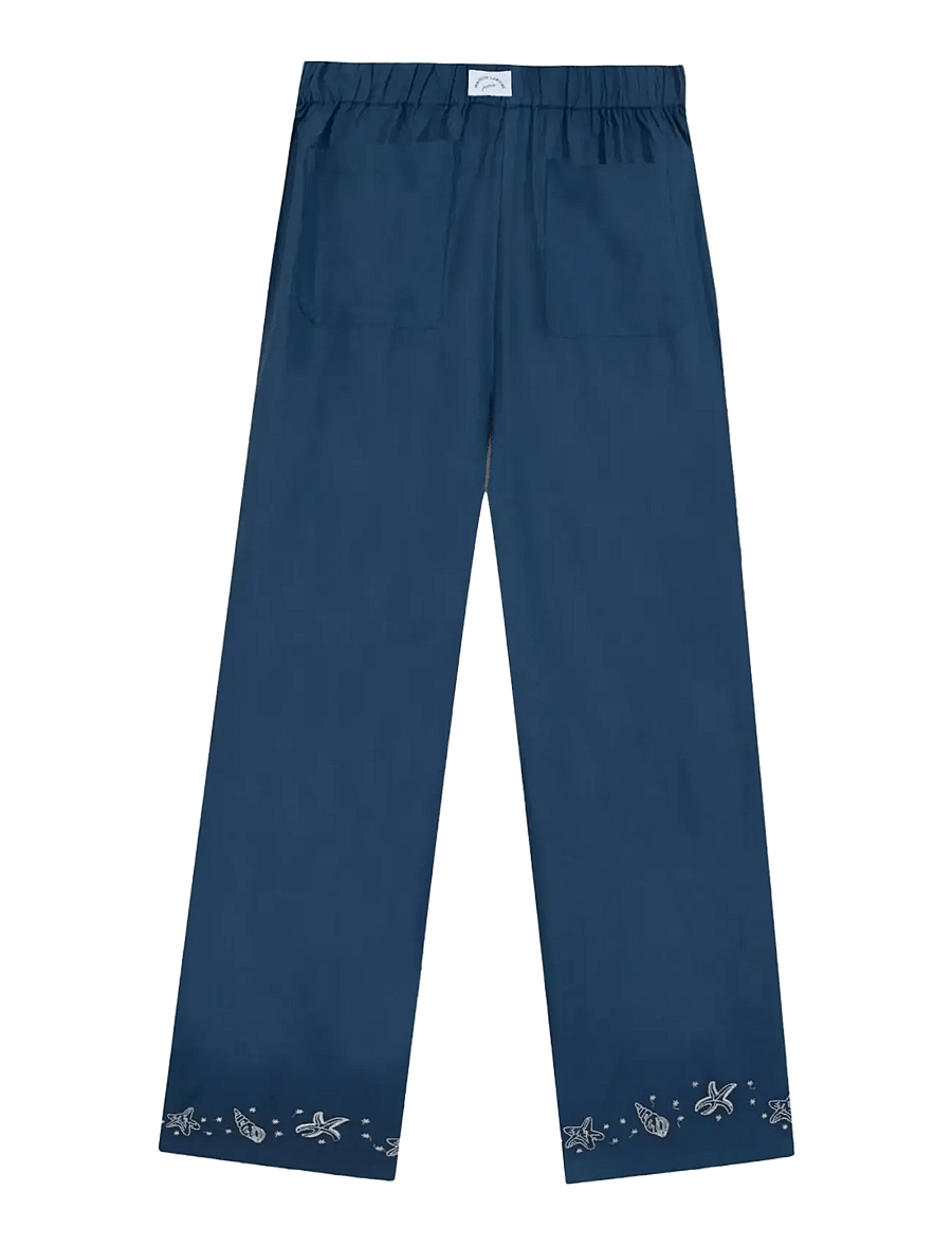 Maison Labiche - OUDIN SEASHELLS - bukser med brede ben - poplin ultramarine - 1