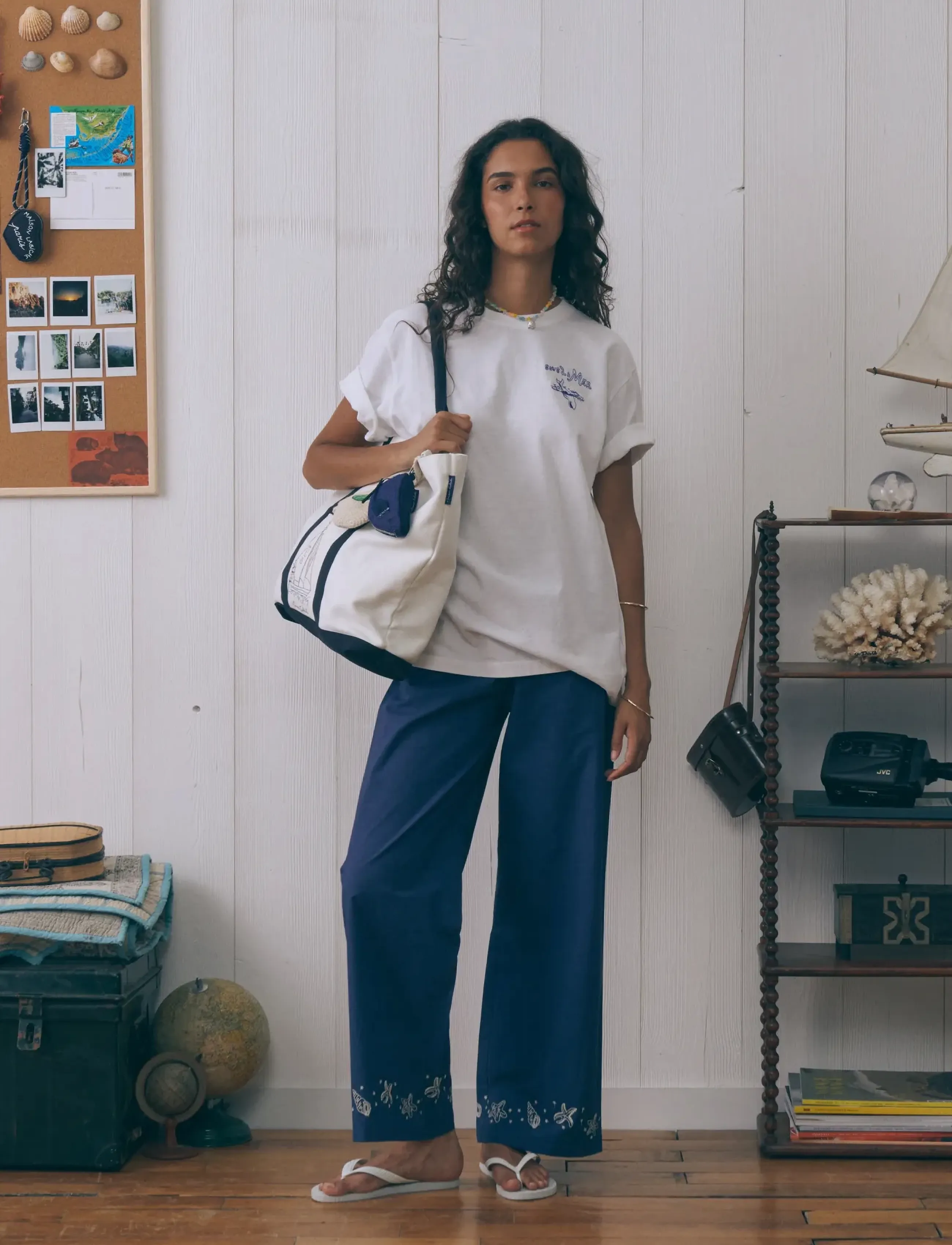 Maison Labiche OUDIN SEASHELLS - Tøj - POPLIN ULTRAMARINE / blue