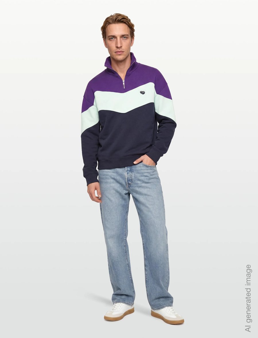 Maison Labiche - PLACIDE MINI PATCH COEUR/GOTS - sweatshirts - imperial purple cb - 0