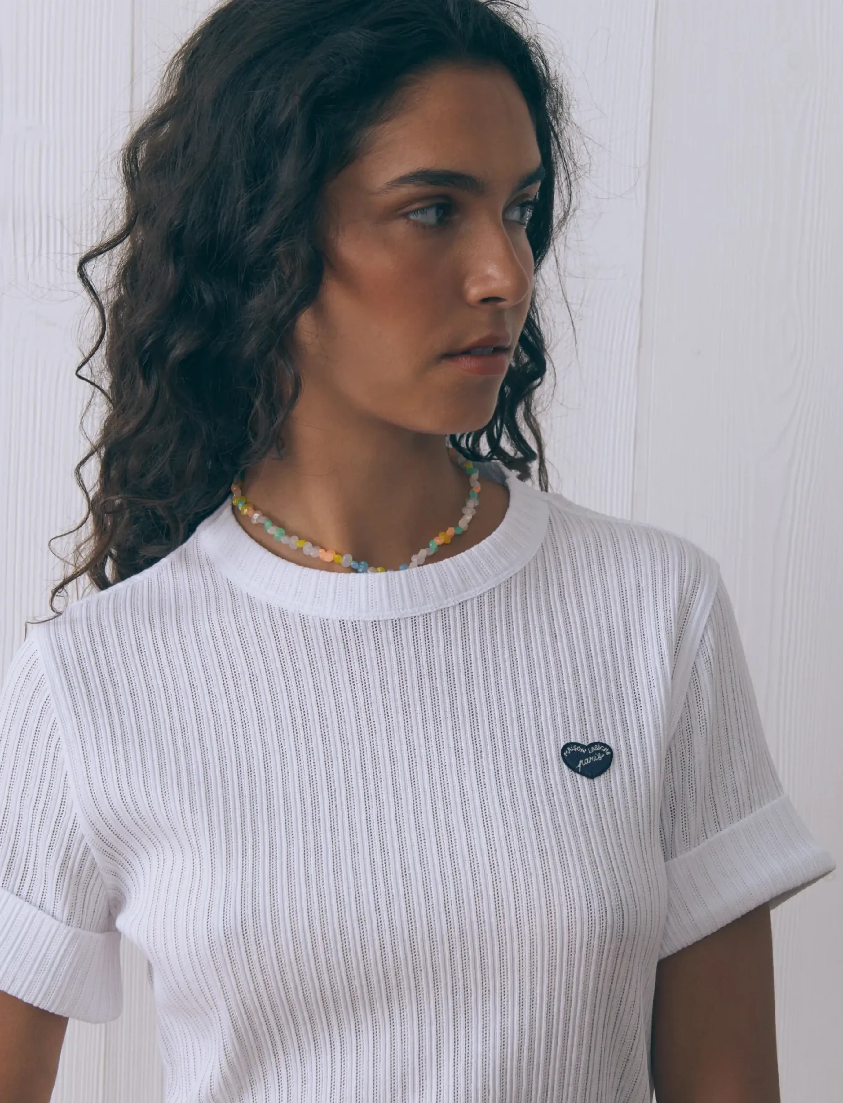 Maison Labiche - PLELO MINI PATCH COEUR - t-shirts - white - 4