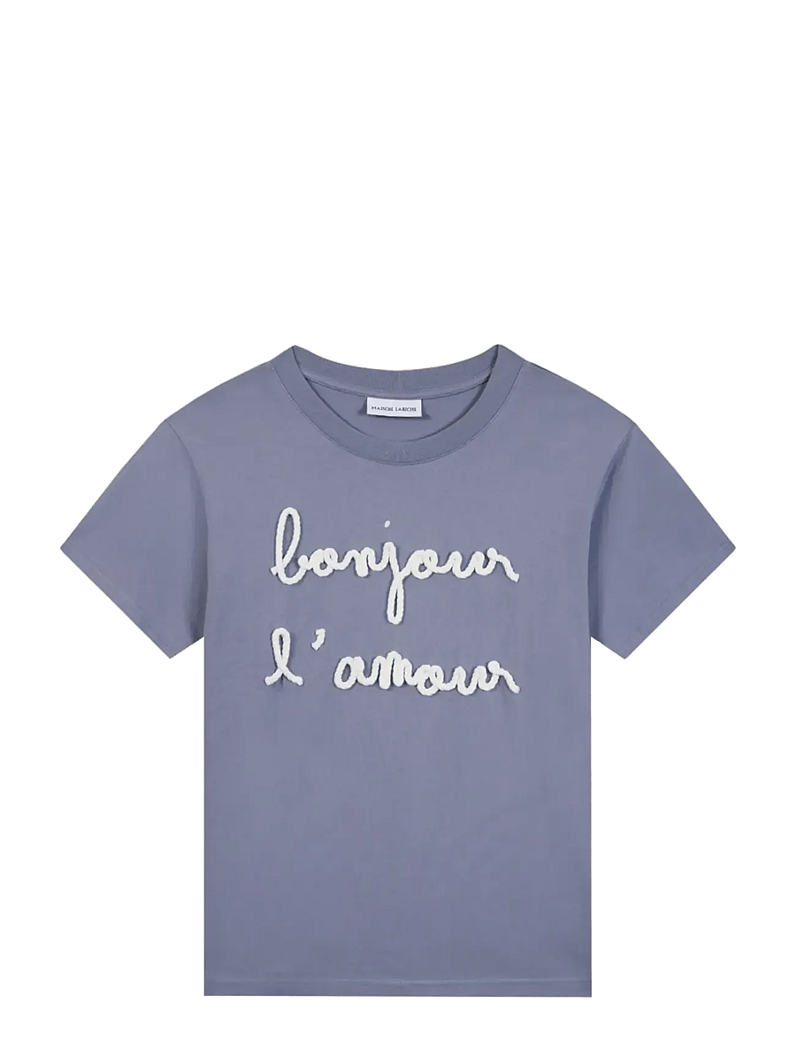 Maison Labiche - POPIN BONJOUR L'AMOUR /GOTS - t-shirts - sunset grey - 1