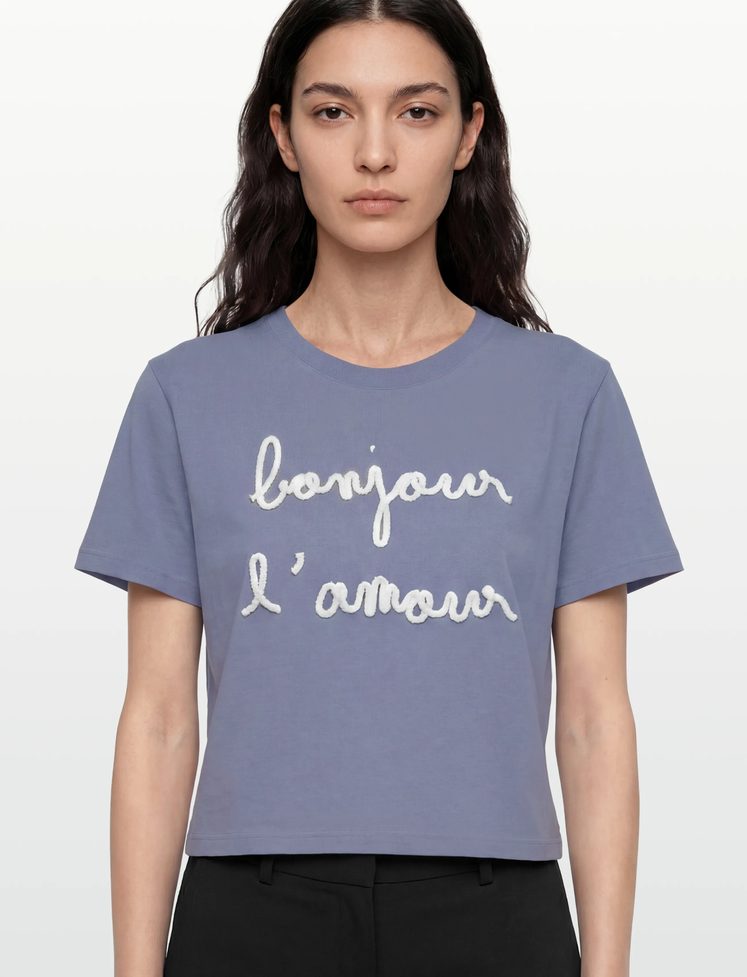 Maison Labiche - POPIN BONJOUR L'AMOUR /GOTS - t-shirts - sunset grey - 3