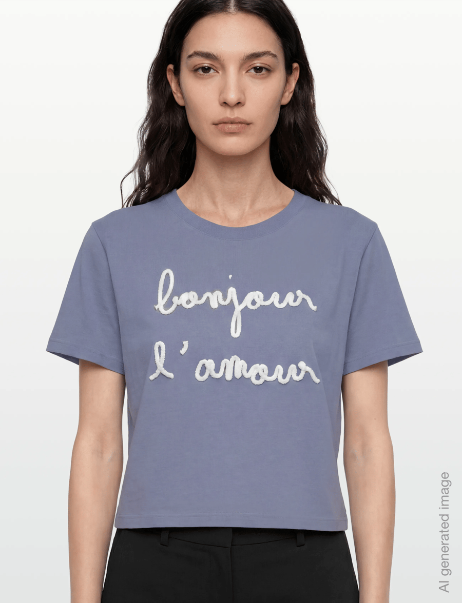 Maison Labiche - POPIN BONJOUR L'AMOUR /GOTS - t-shirts - sunset grey - 3