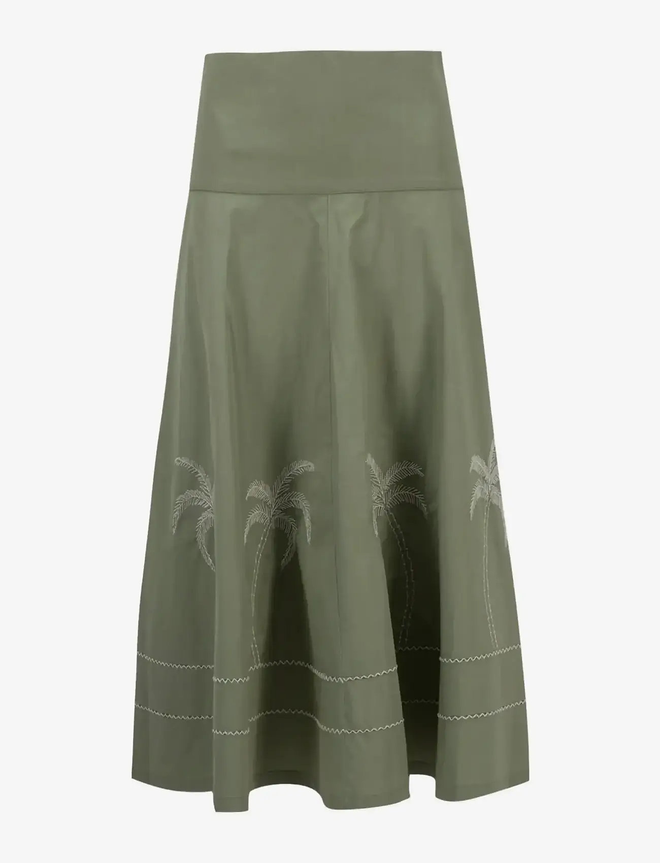 Maison Labiche - PORTALIS PALM - midi-röcke - linen olive green - 1