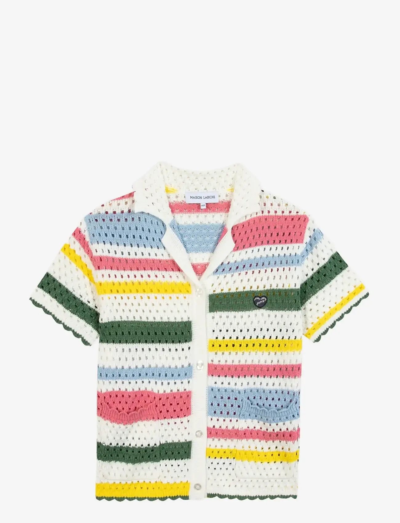 Maison Labiche - SOUCHIER MINI PATCH COEUR - kurzärmlige hemden - ivory multico - 0