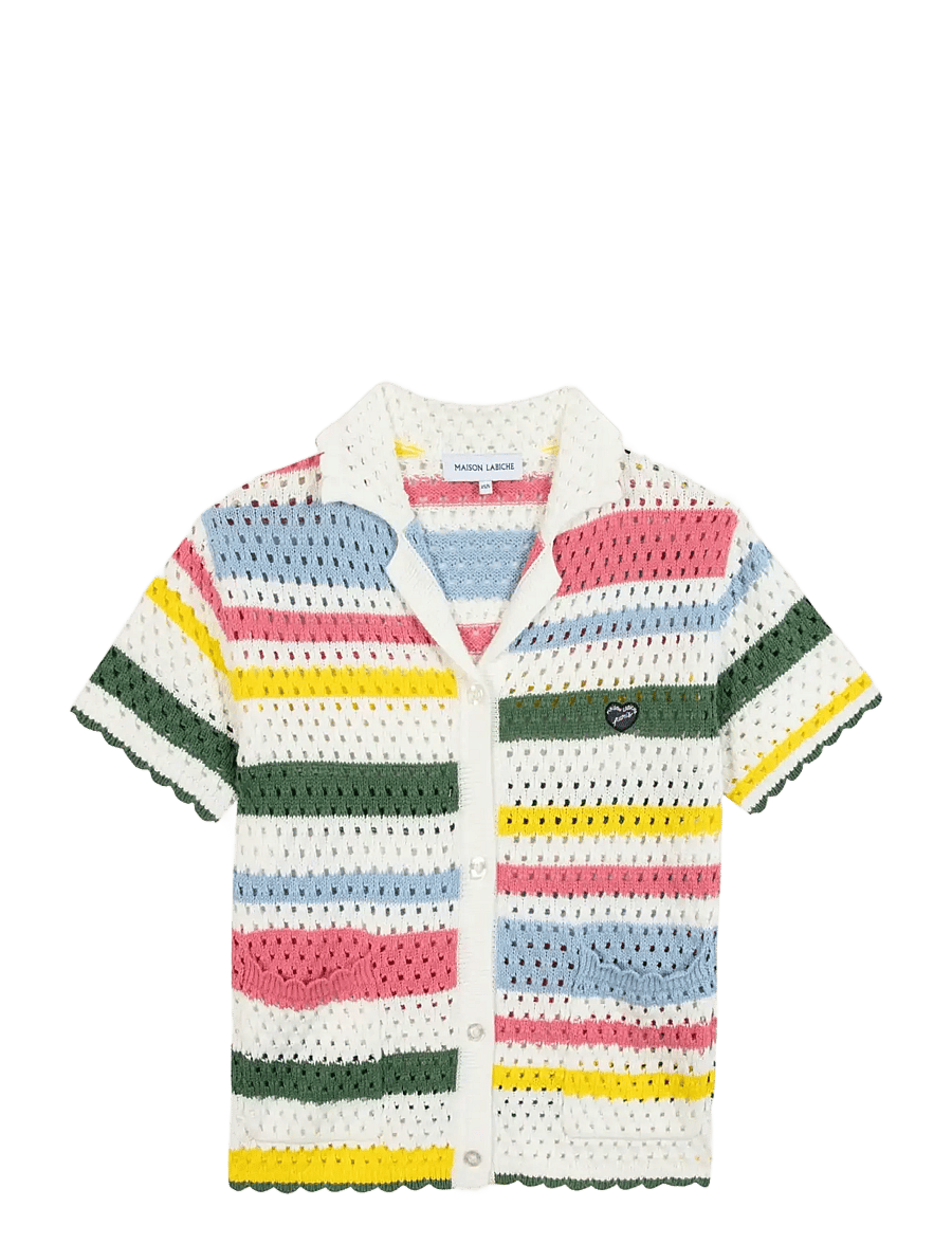 Maison Labiche - SOUCHIER MINI PATCH COEUR - kortærmede skjorter - ivory multico - 0