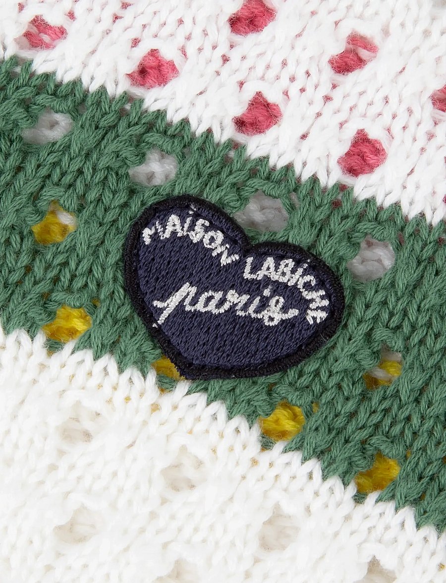 Maison Labiche - SOUCHIER MINI PATCH COEUR - kortærmede skjorter - ivory multico - 2