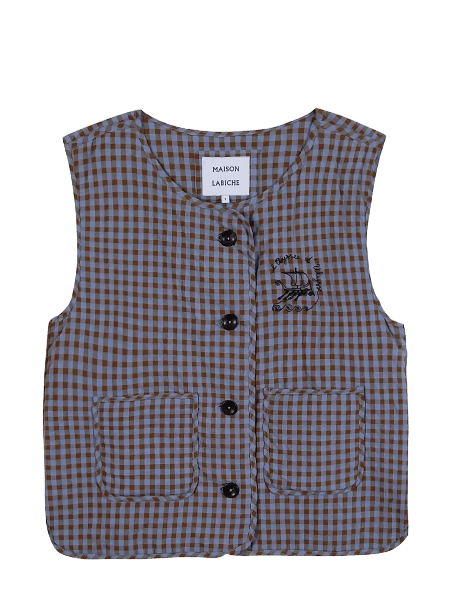 Maison Labiche - VALHUBERT ULYSSE - vatterede veste - seersucker patchwork - 1
