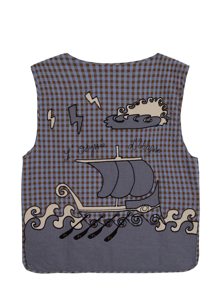 Maison Labiche - VALHUBERT ULYSSE - vatterede veste - seersucker patchwork - 2