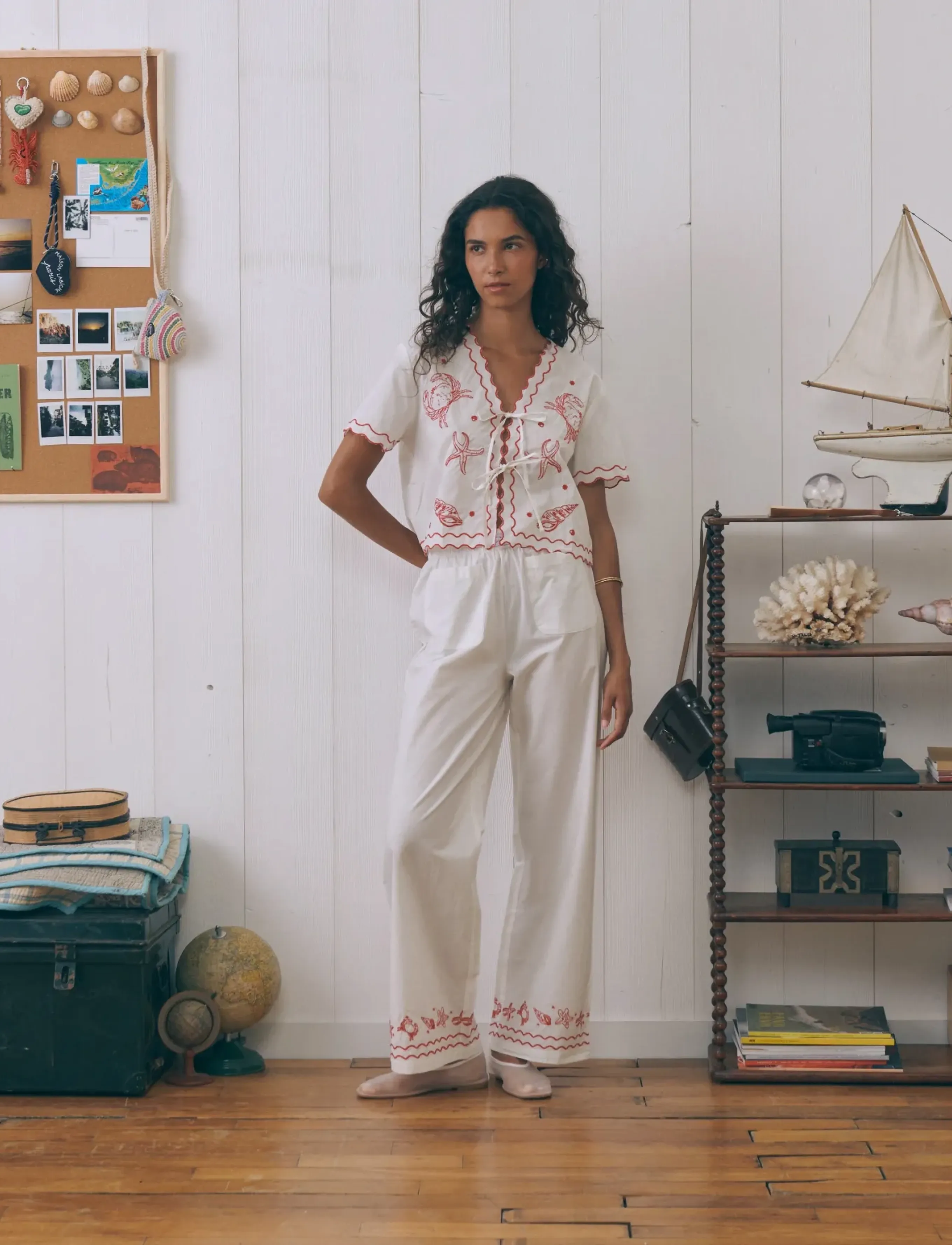Maison Labiche Veneur Seashells, XS, Shirts, Weiß - Short-sleeved, Frauen