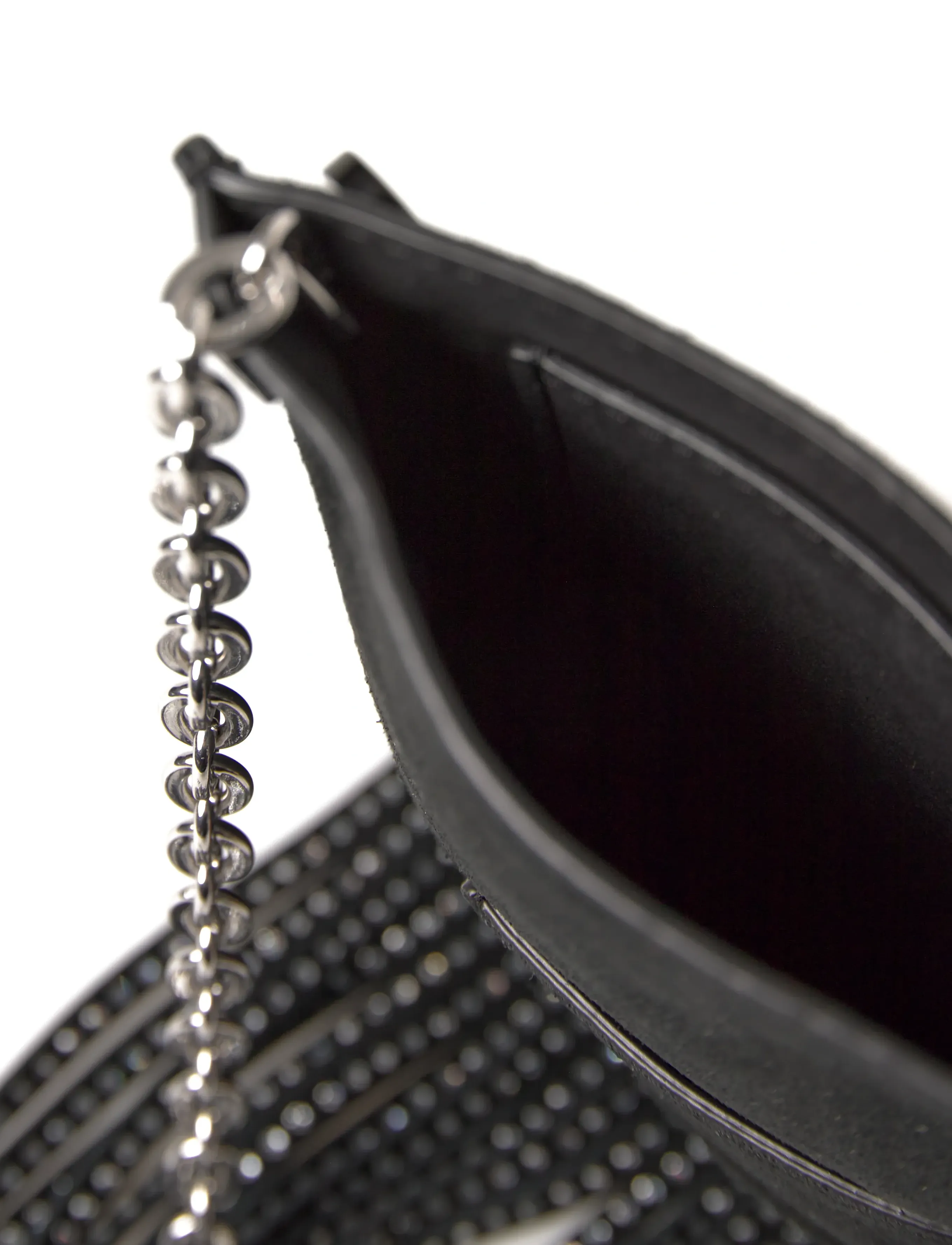 Maje - Leather fringe phone bag - crossbody kotid - black - 5