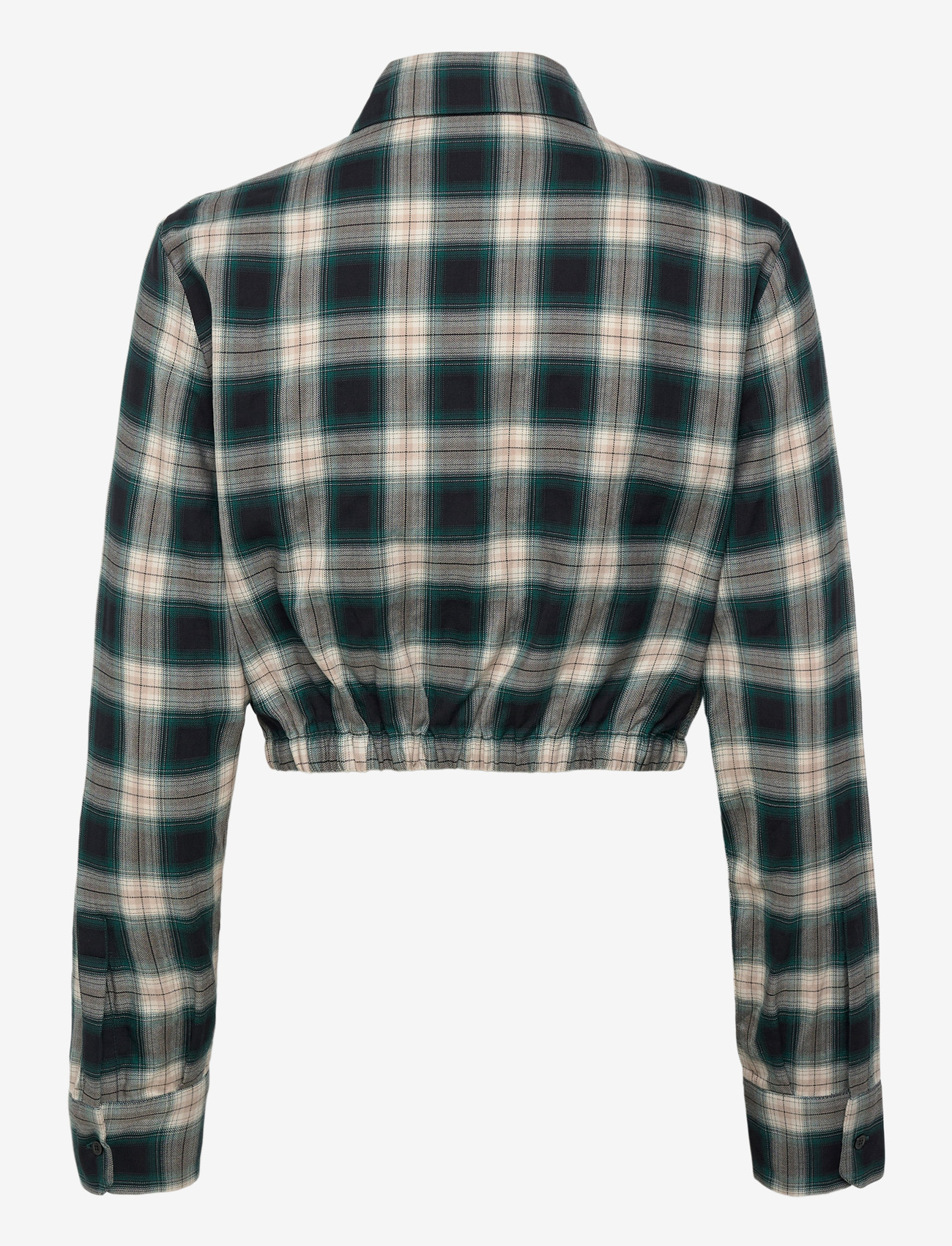 Maje - Cropped Cotton Shirt - langärmlige hemden - green - 1