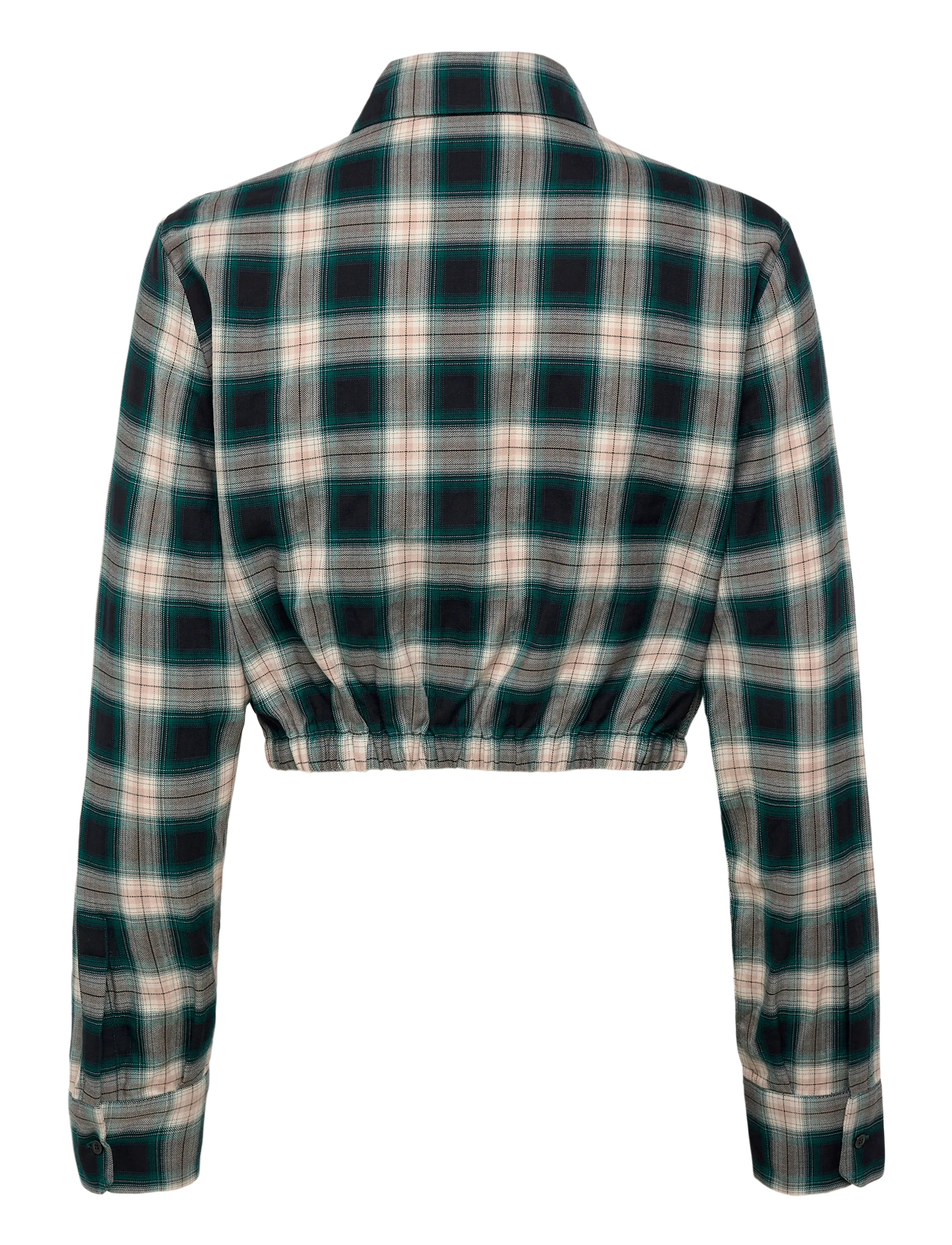 Maje - Cropped Cotton Shirt - long-sleeved shirts - green - 2