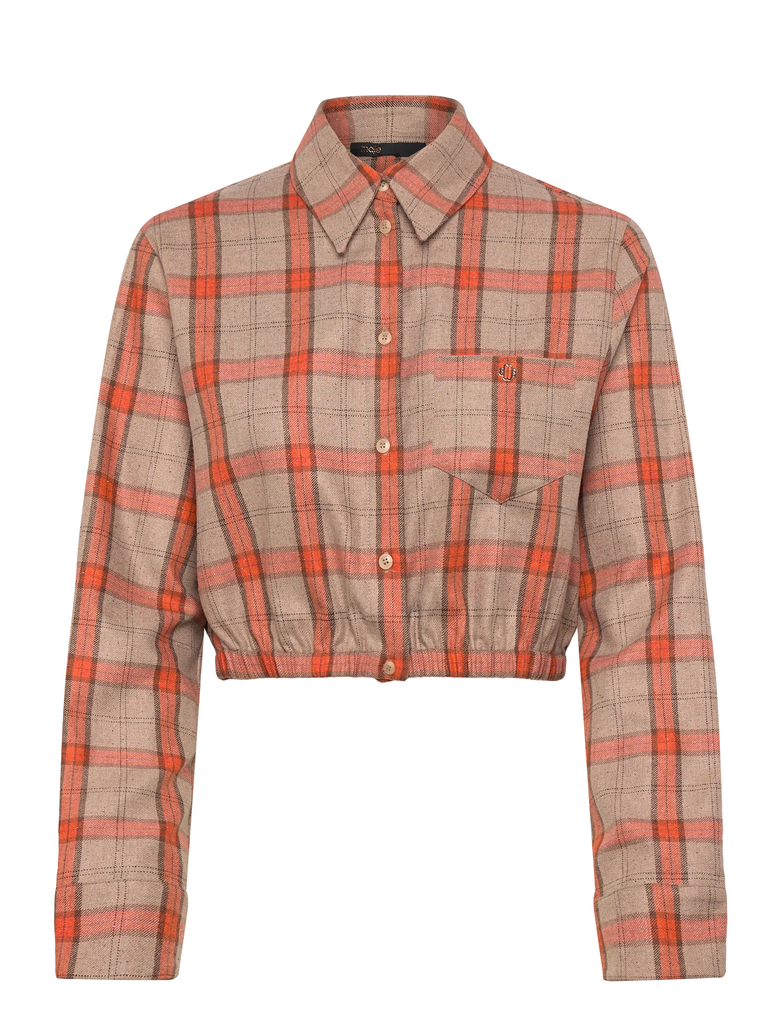 MAJE Cropped Shirt Orange - 40 - Damen