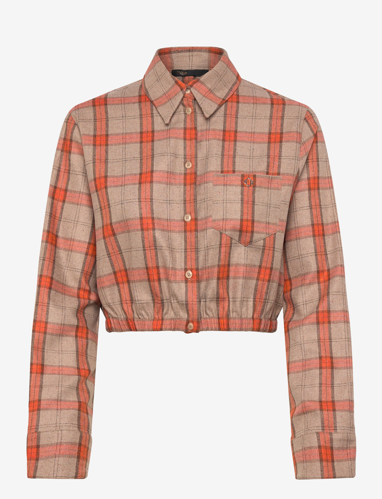 Maje - Cropped Shirt - langærmede skjorter - orange - 0