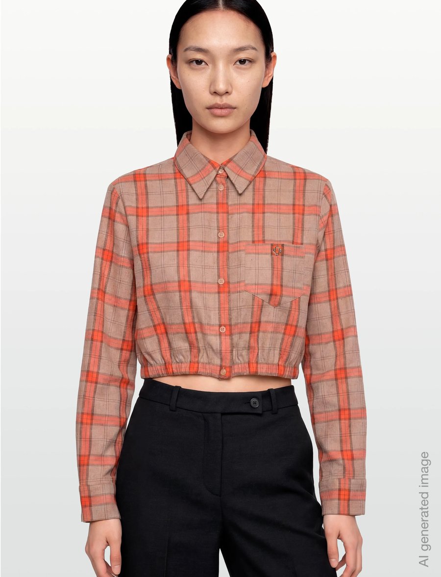 Maje - Cropped Shirt - pikkade varrukatega särgid - orange - 3