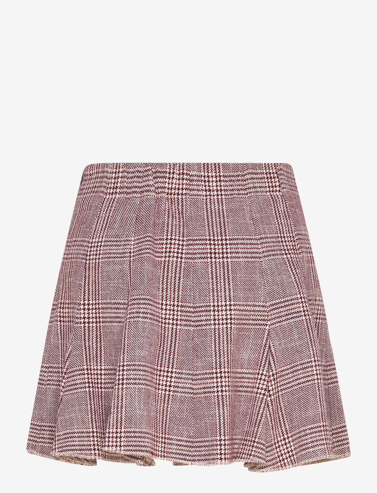 Maje - Checked skirt with godets - plisserede nederdele - burgundy - 1