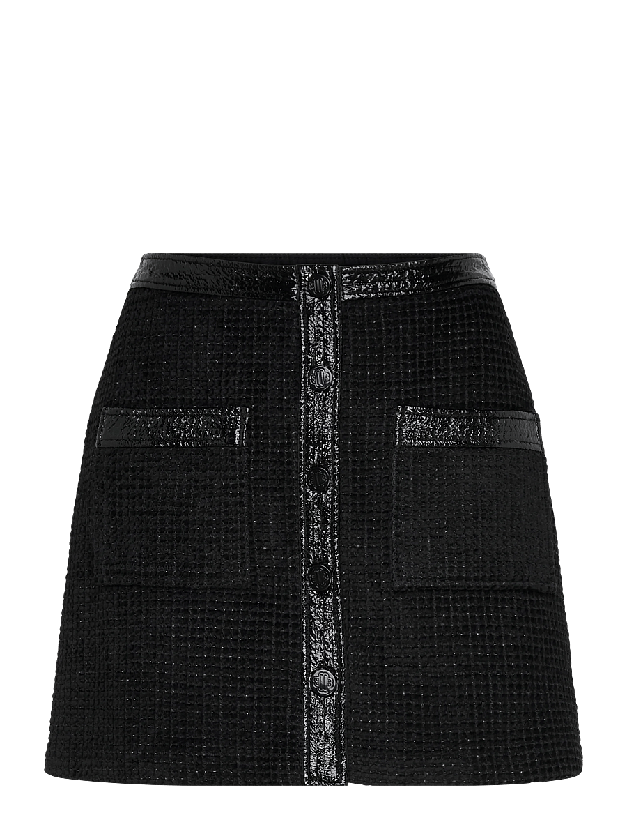 Maje - Rib knit top - Short skirt - kurze röcke - black - 0